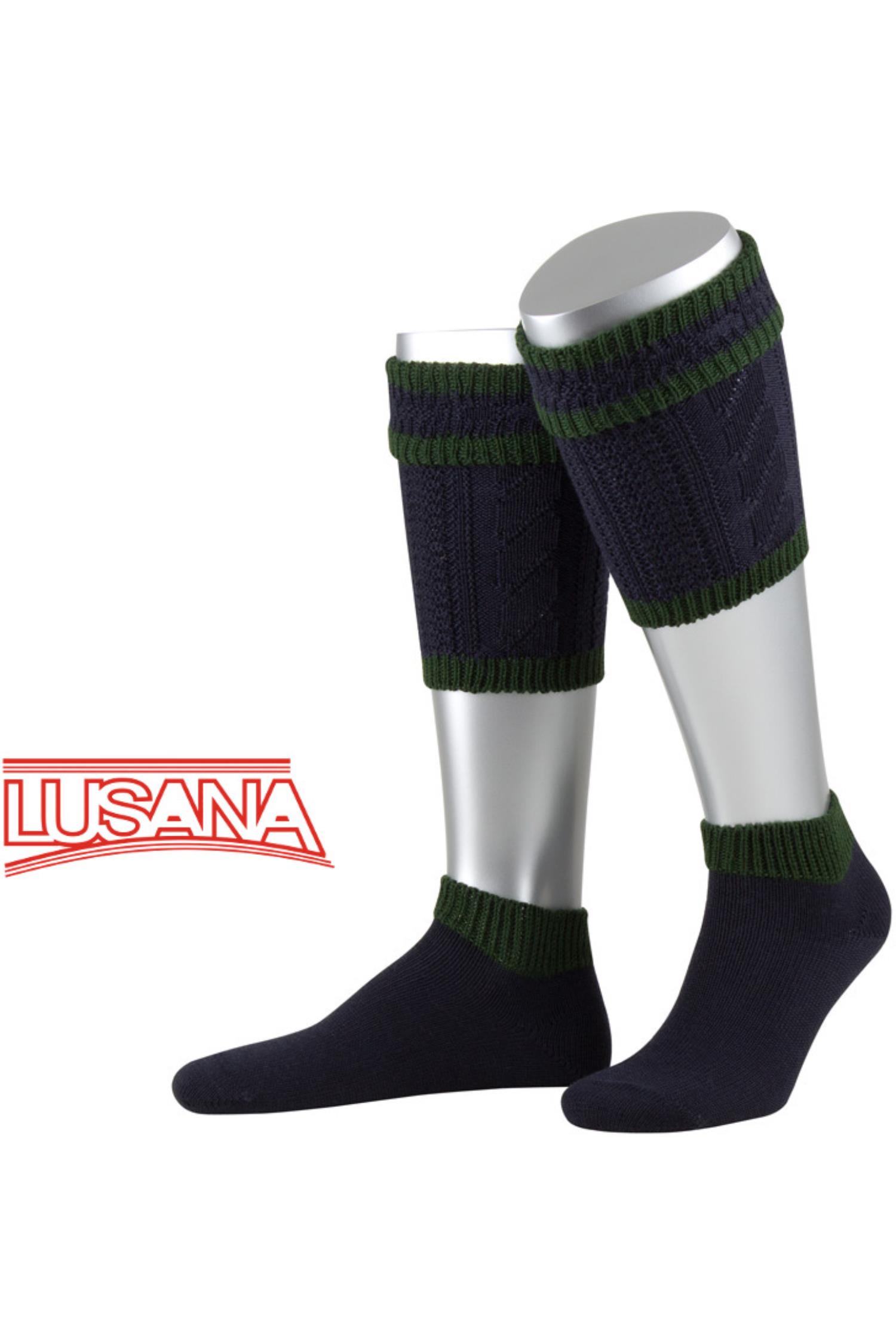 Lusana Loferl Grau mit Dunkelgrünen Applikationen