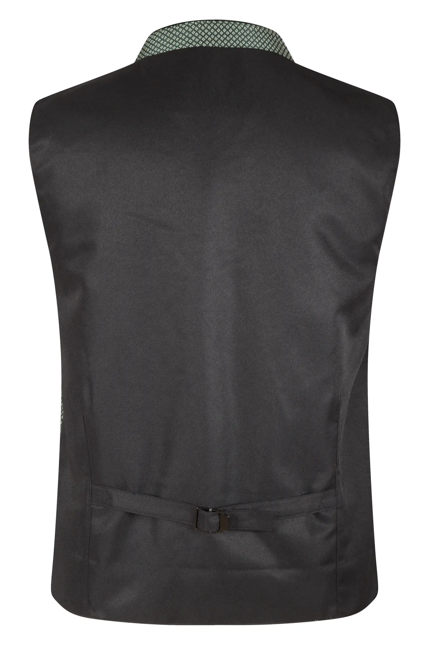 1345-0153-GN523-05-b6498 Trachtenweste in dunkelgrün mit Samtkragen - Rückansicht
