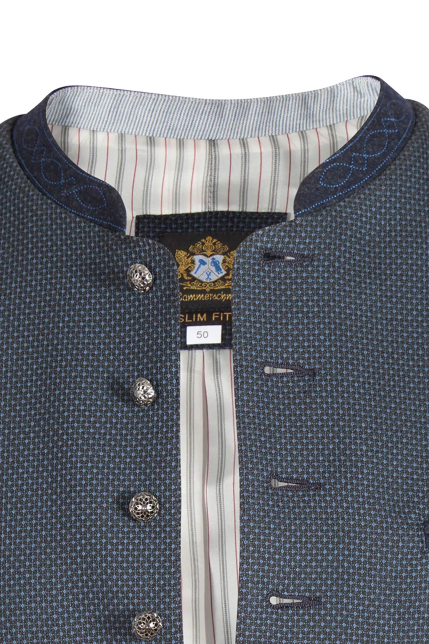 1345-0190-BL8-23-05-d7035c Trachtenweste Mirko in dunkelblau - Detail Knöpfe