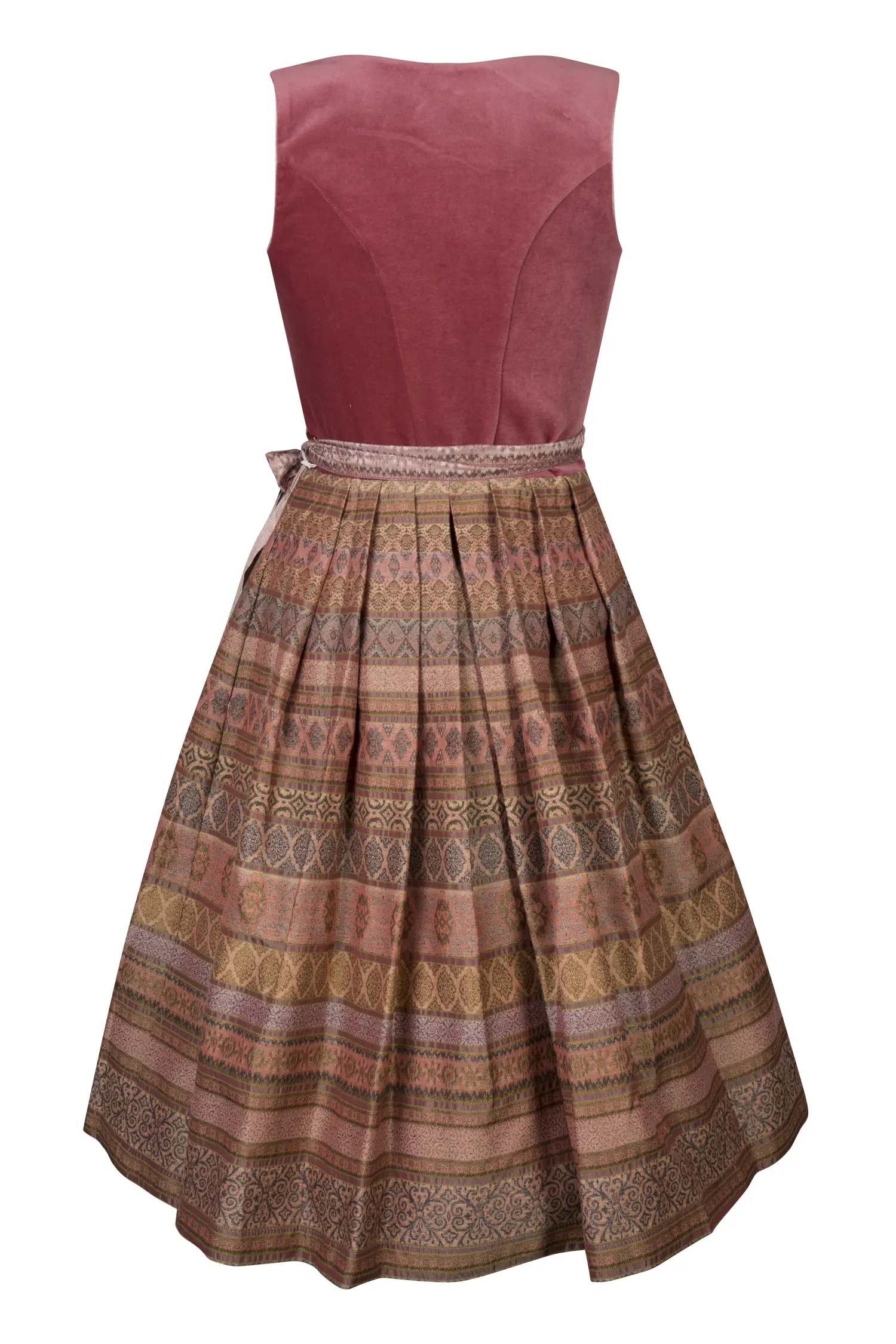 Tramontana Dirndl in altrosa mit Samtmieder - Rückansicht