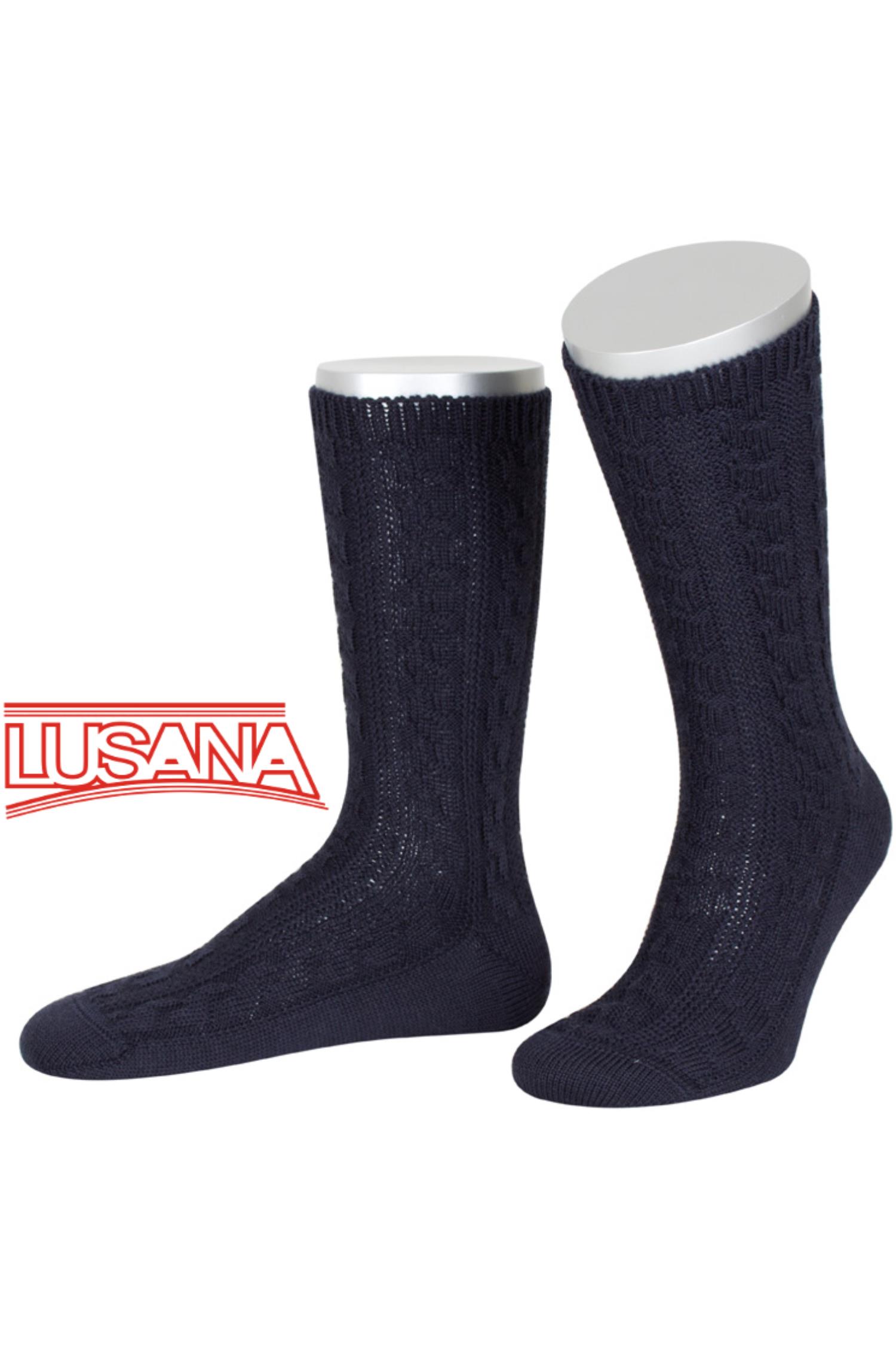Lusana Trachtensocken in Dunkelblau