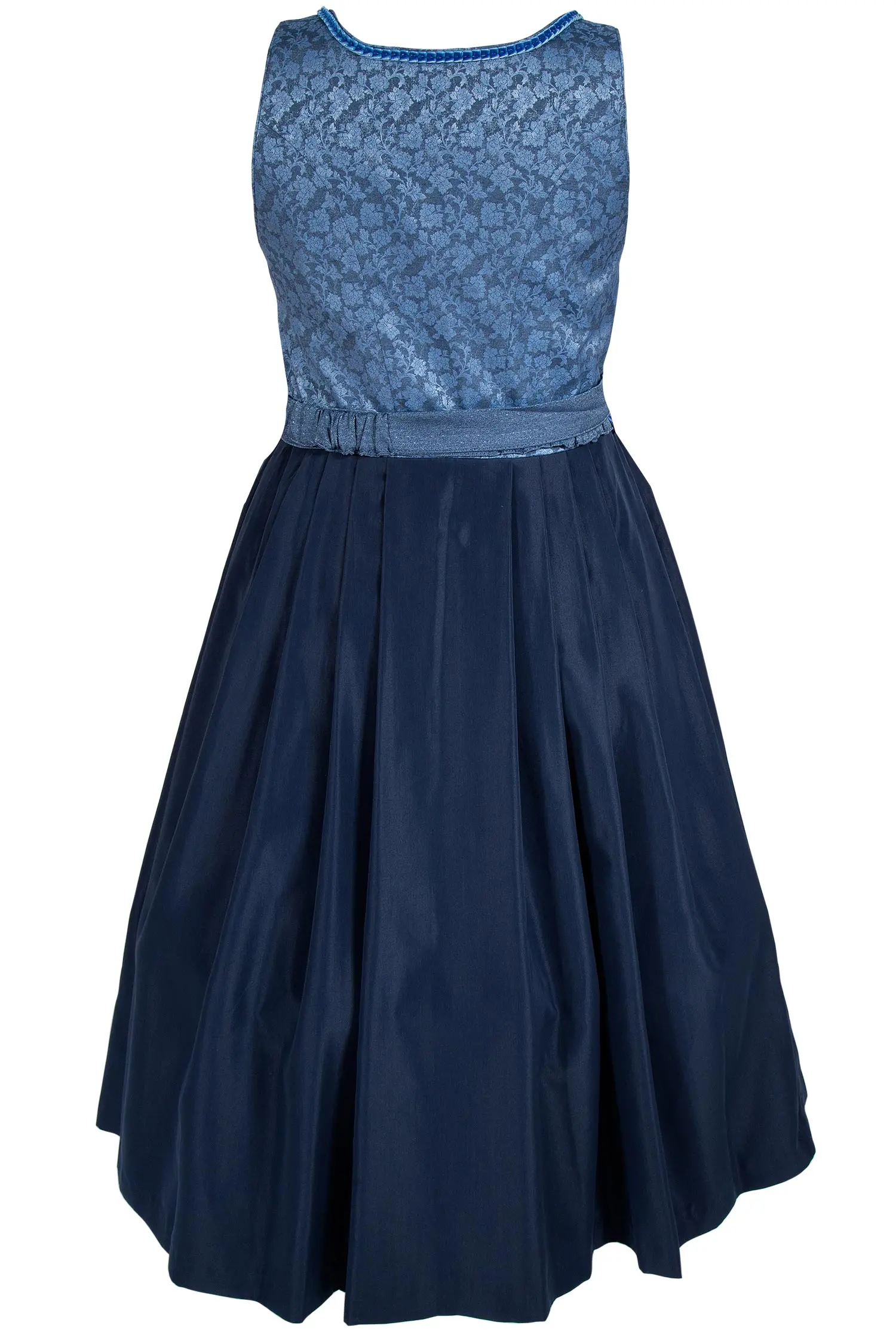dirndl-lang-blau-laura-3043-0098-bl5-18-08j-0137-c Dirndl lang Laura in blau mit Samtborte XXL hinten