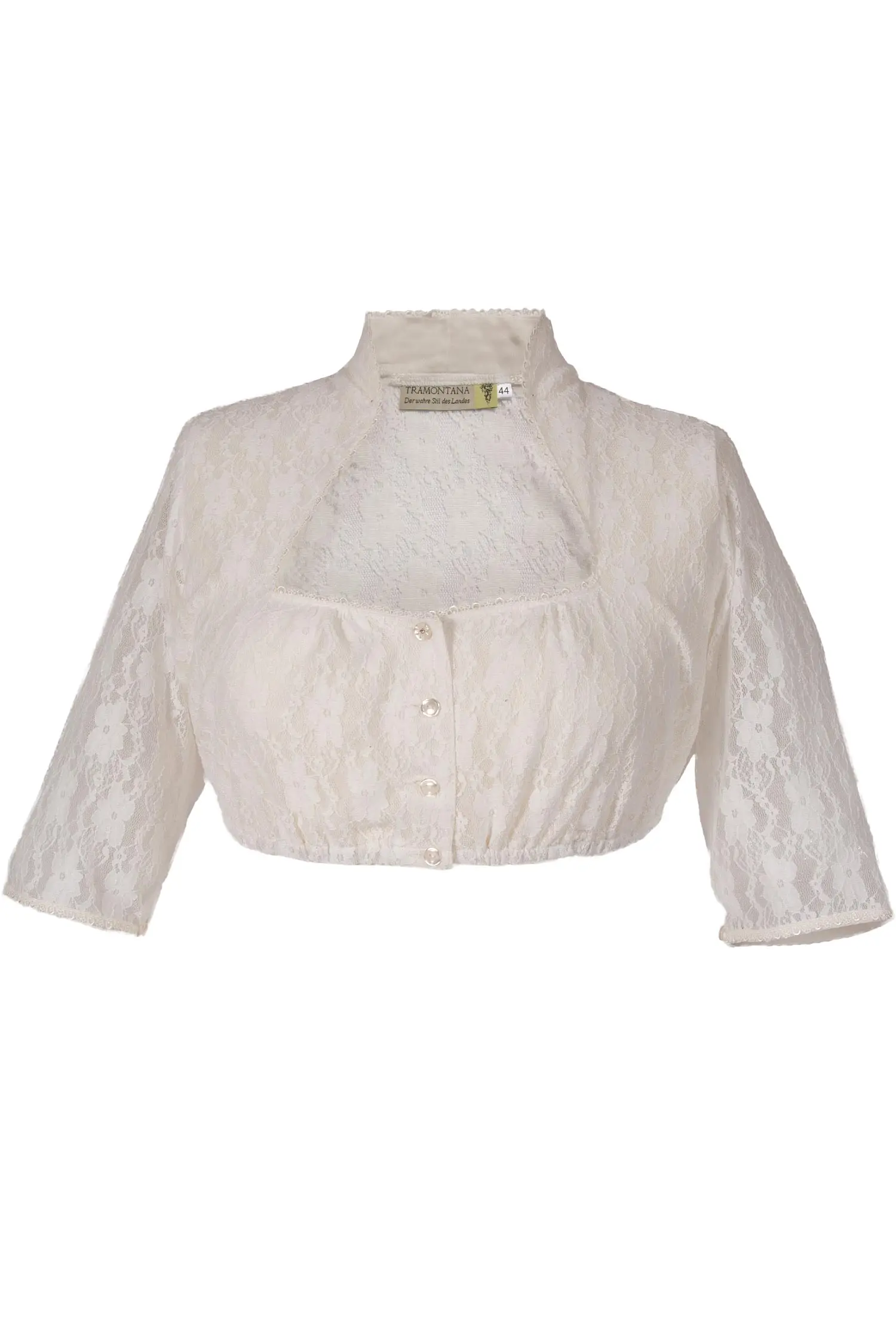 Dirndlbluse in creme aus Spitze mit Kelchkragen