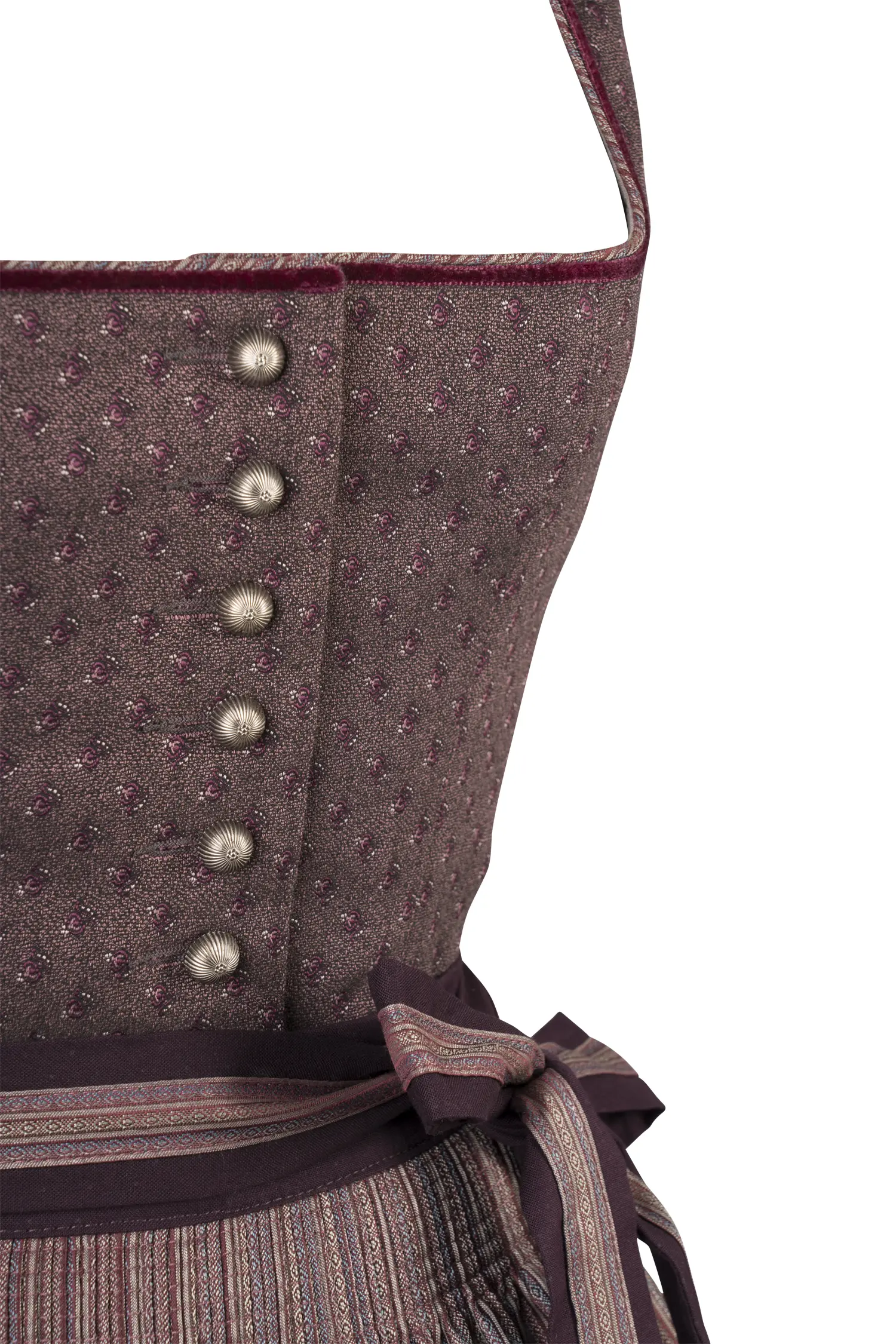 3098-0368-rt8-23-09-2802920 Elegantes Stretchdirndl in bordeaux - Detail Mieder