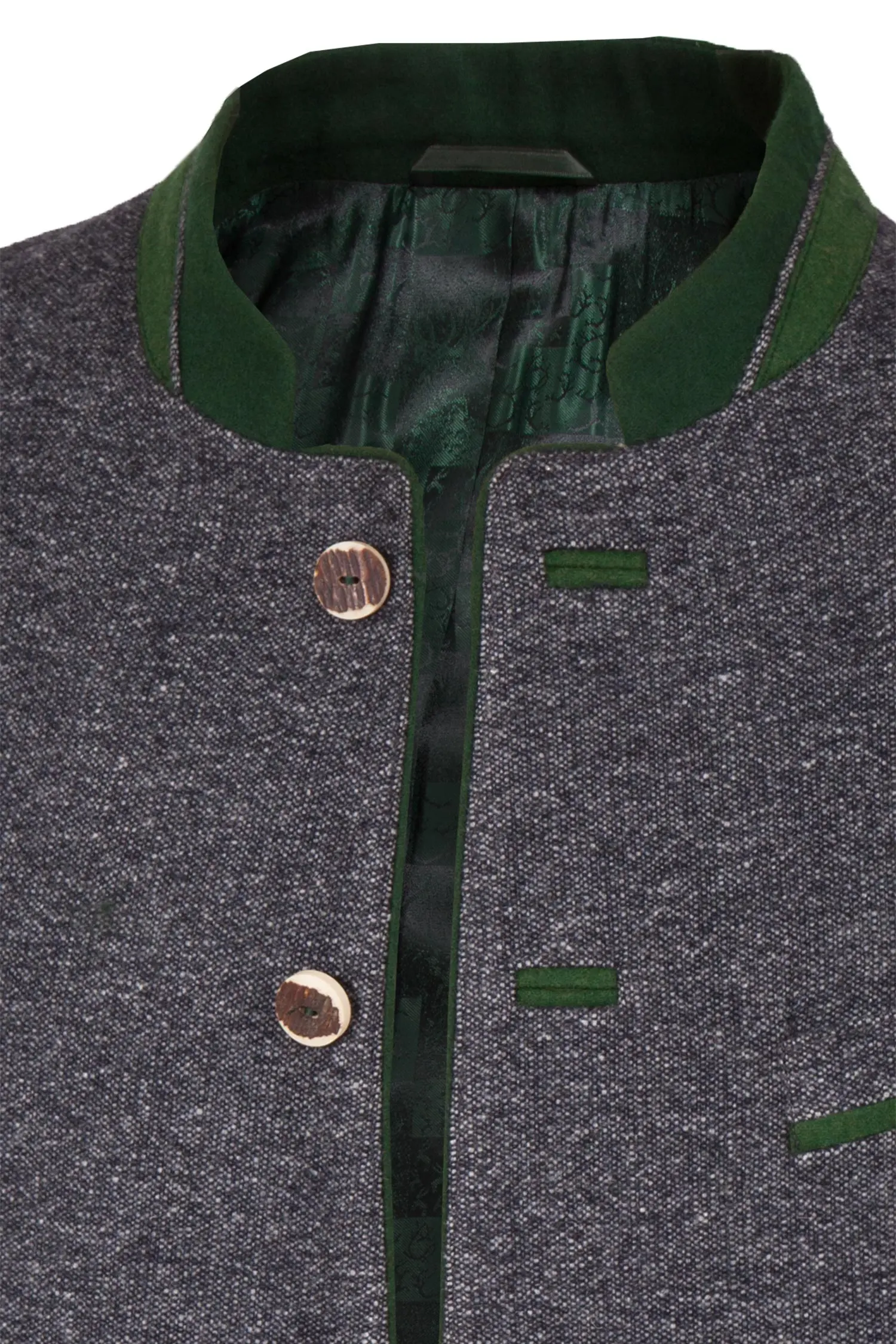 Herren Trachtenjanker Salz&Pfeffer & grün XXL Detail