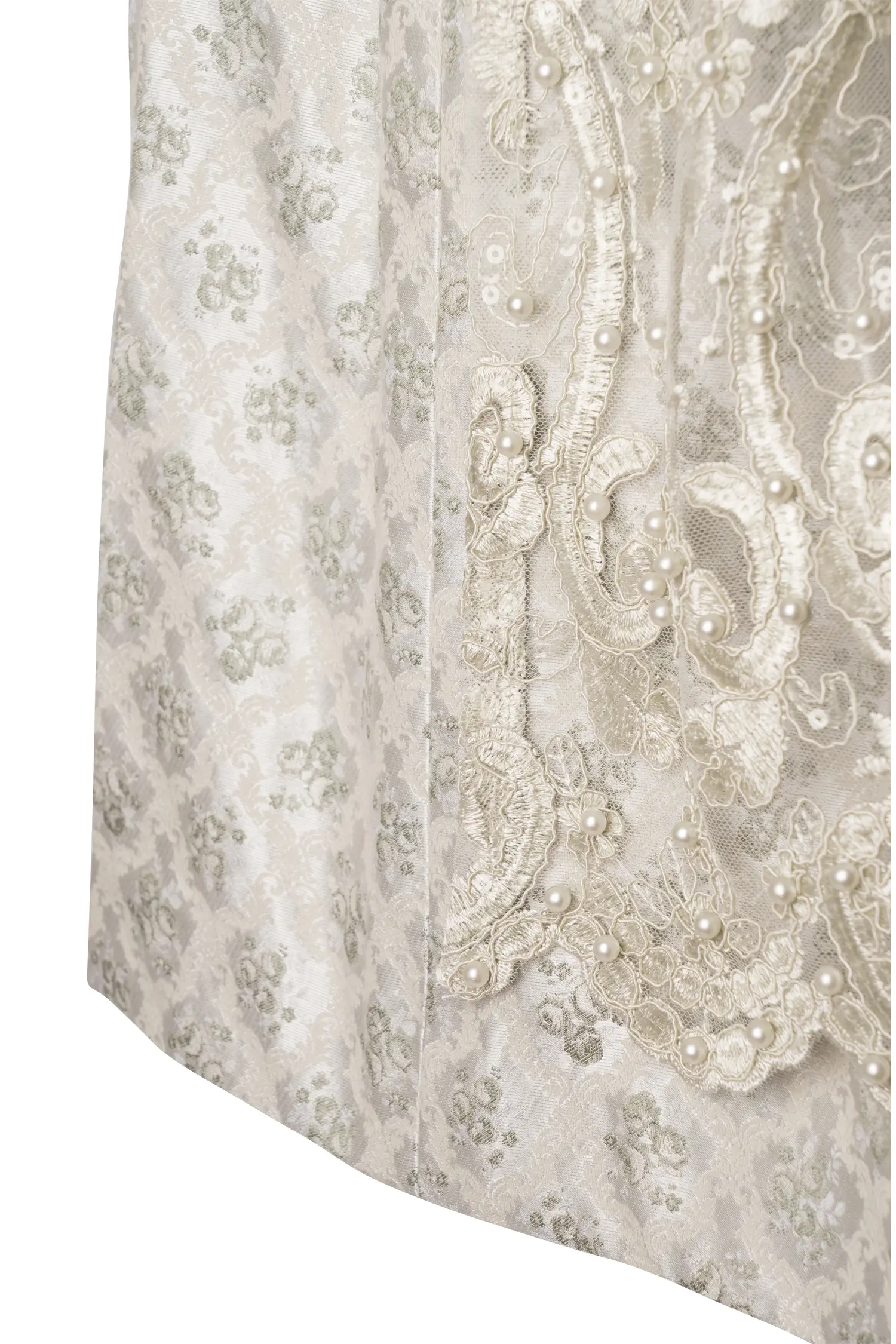 Dirndl Kalinda in silber / grün - Detail Rock