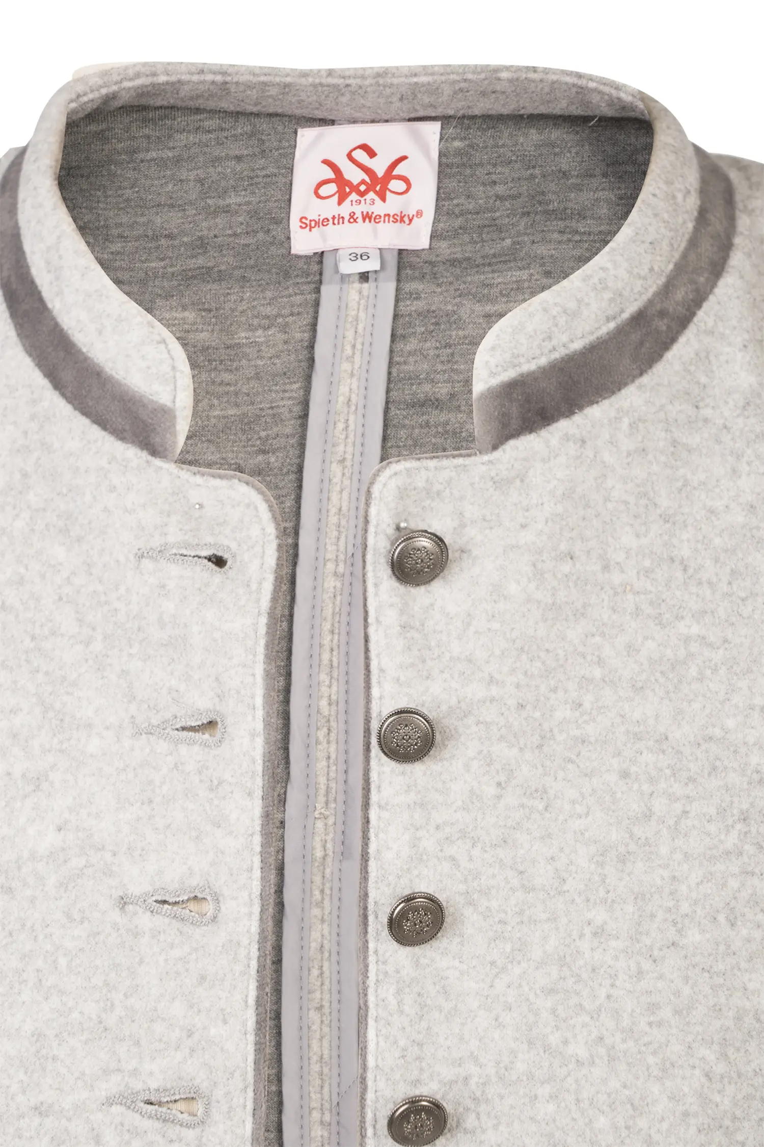 2230-1197-gr3-24-09-0905512 Trachtenjacke Ecatarina in Grau Detail Knopfleiste