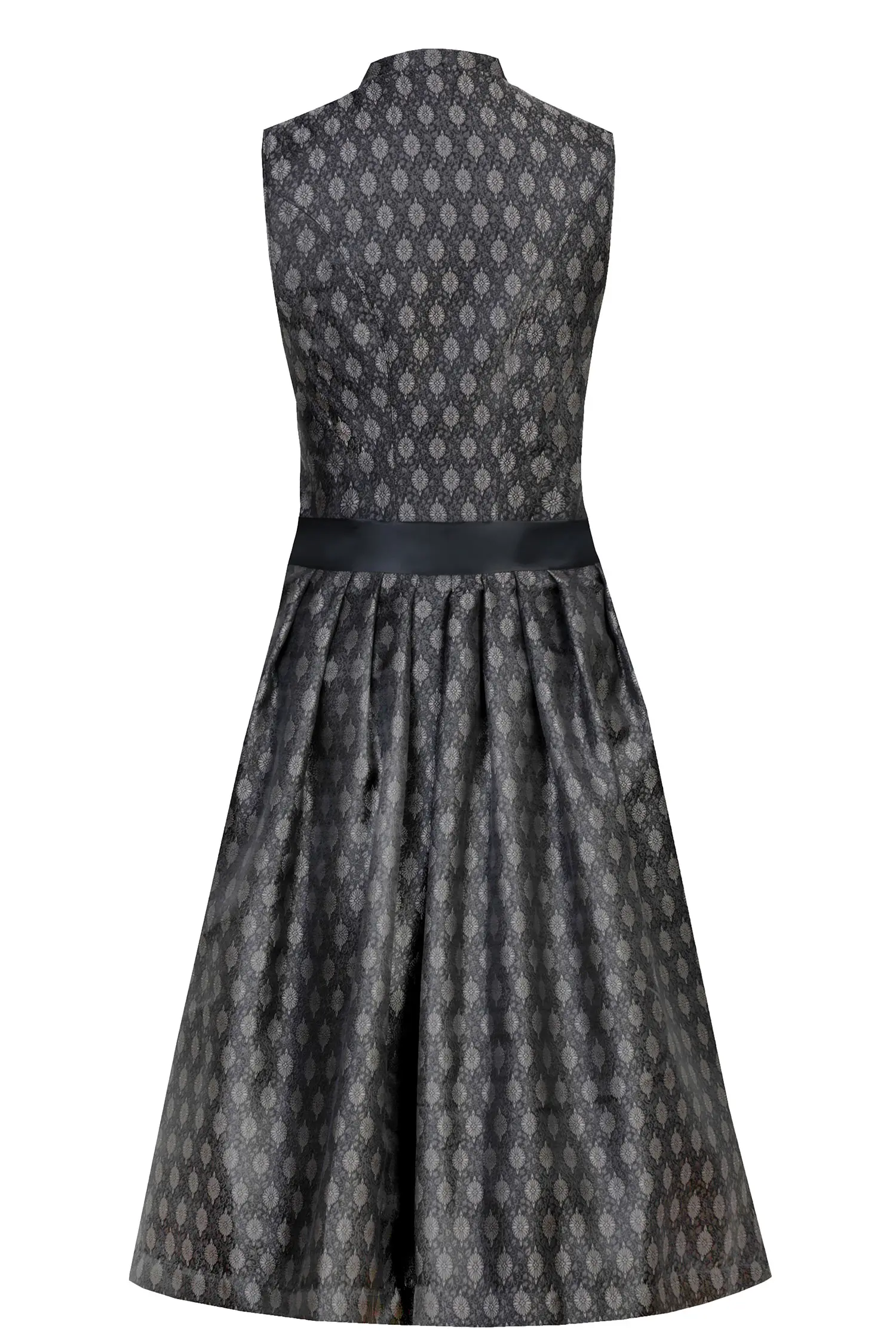 Dirndl June in schwarz mit doppelt hinterlegter Glitzerschürze - Rückansicht