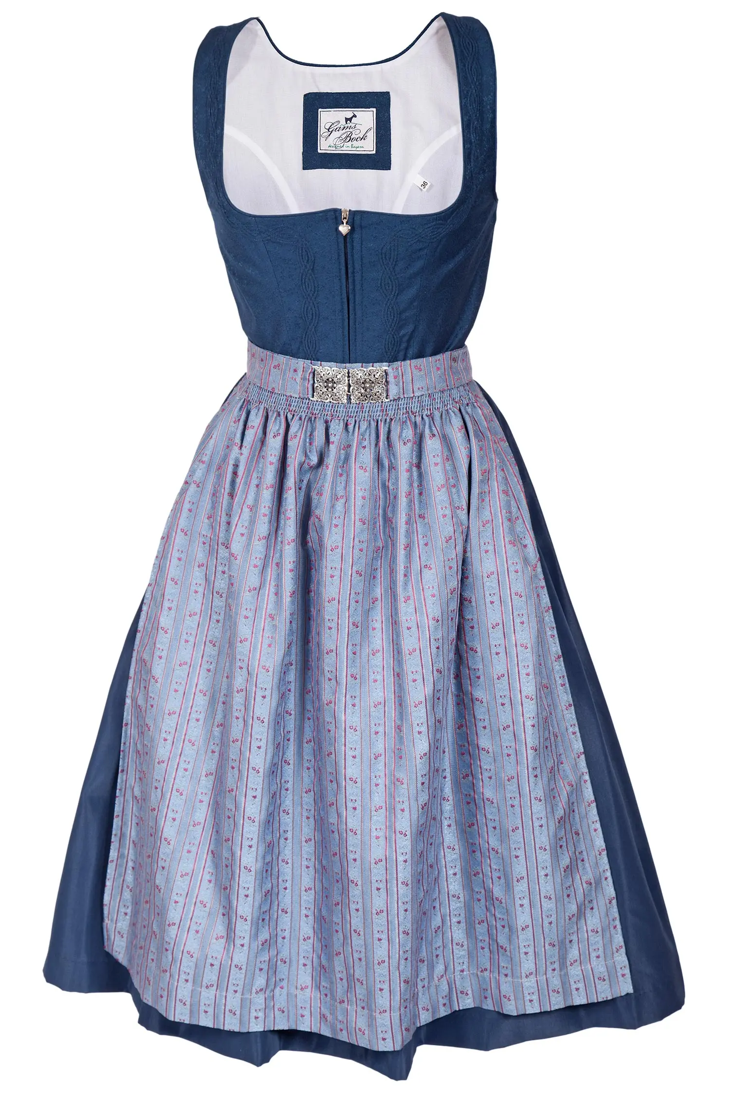 Midi Dirndl traditionell in dunkelblau bis Gr. XXL 