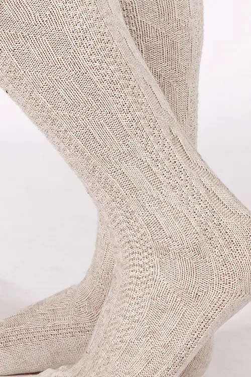 4525-1014-be5-17-09f-6114-b Trachten Kniedtrümpfe natur creme Baumwolle Detail