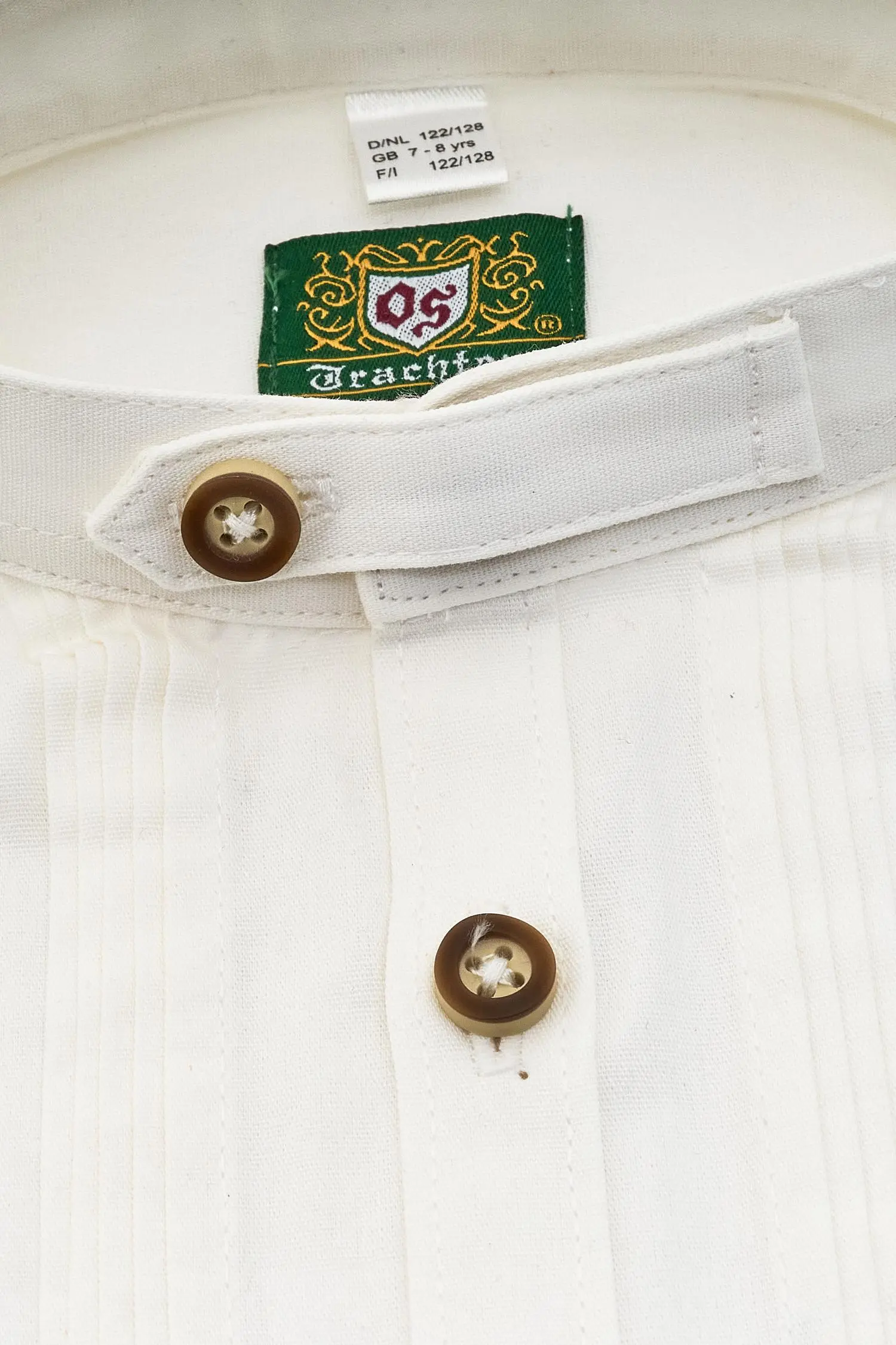 OS Trachten Hemd für Kinder Weiß