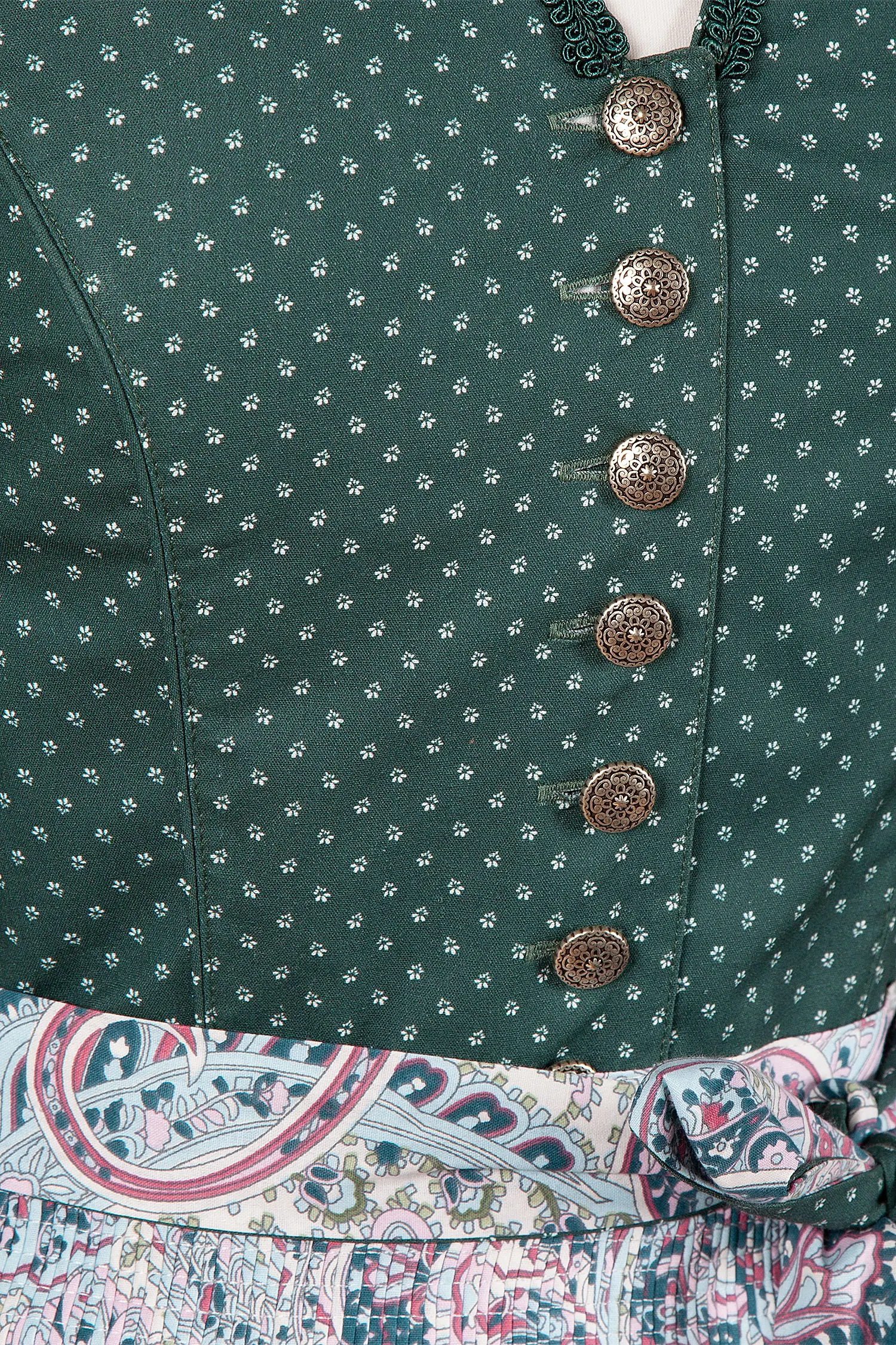 3091-1520-gn8-23-04c-5769b Dirndl von Julias Dirndl in tanne - Detail Mieder