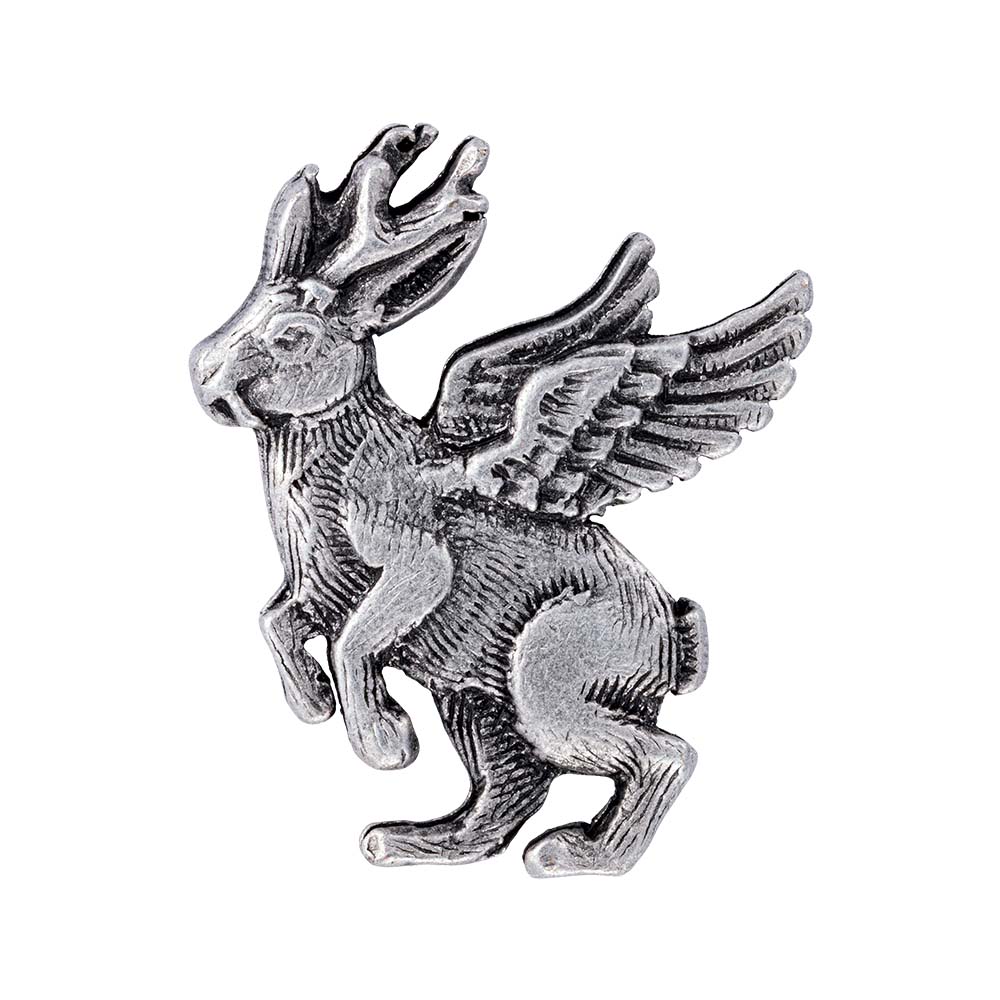 Gaudiknopf Wolpertinger in Altsilber