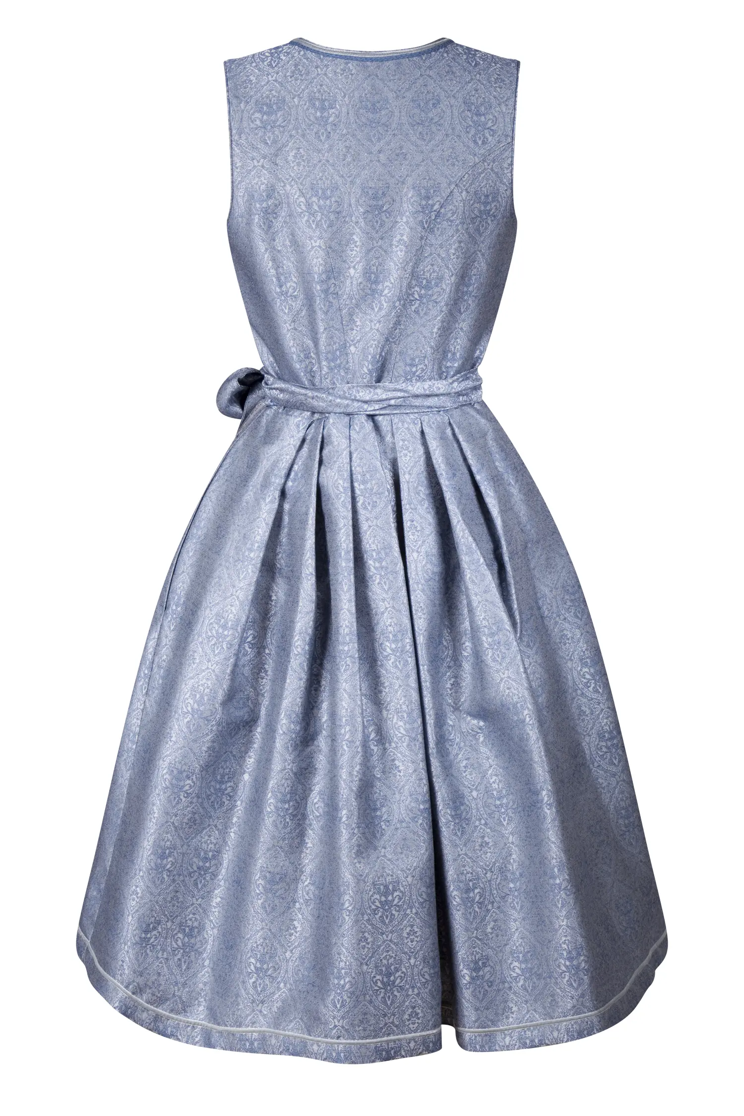 3098-0363-bl4-23-11-290030 Tramontana Dirndl in blau/grau - Rückansicht