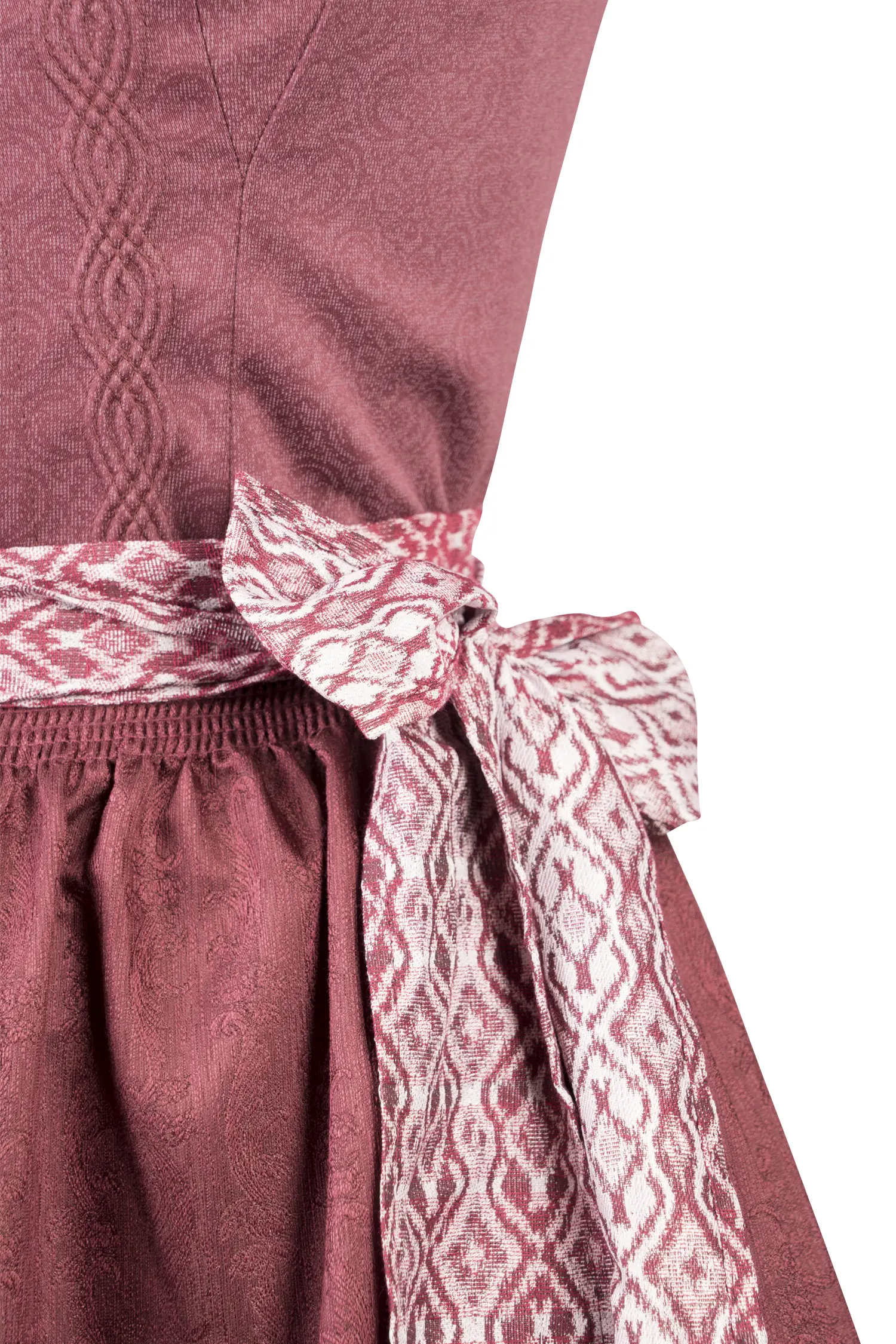 Dirndl Birgitt in Bordeaux Detail Mieder