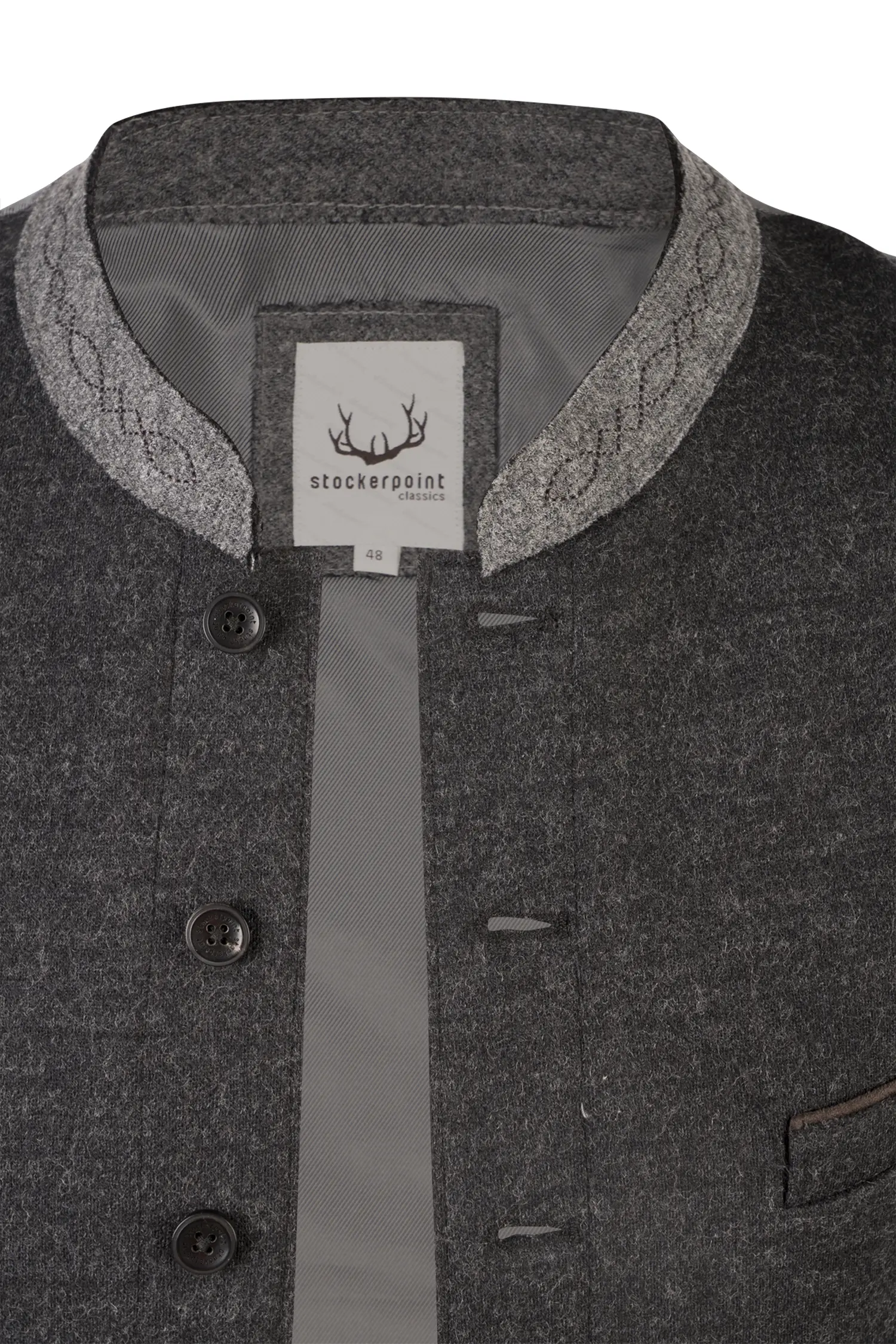 Trachtenweste Jules in anthrazit - Detail