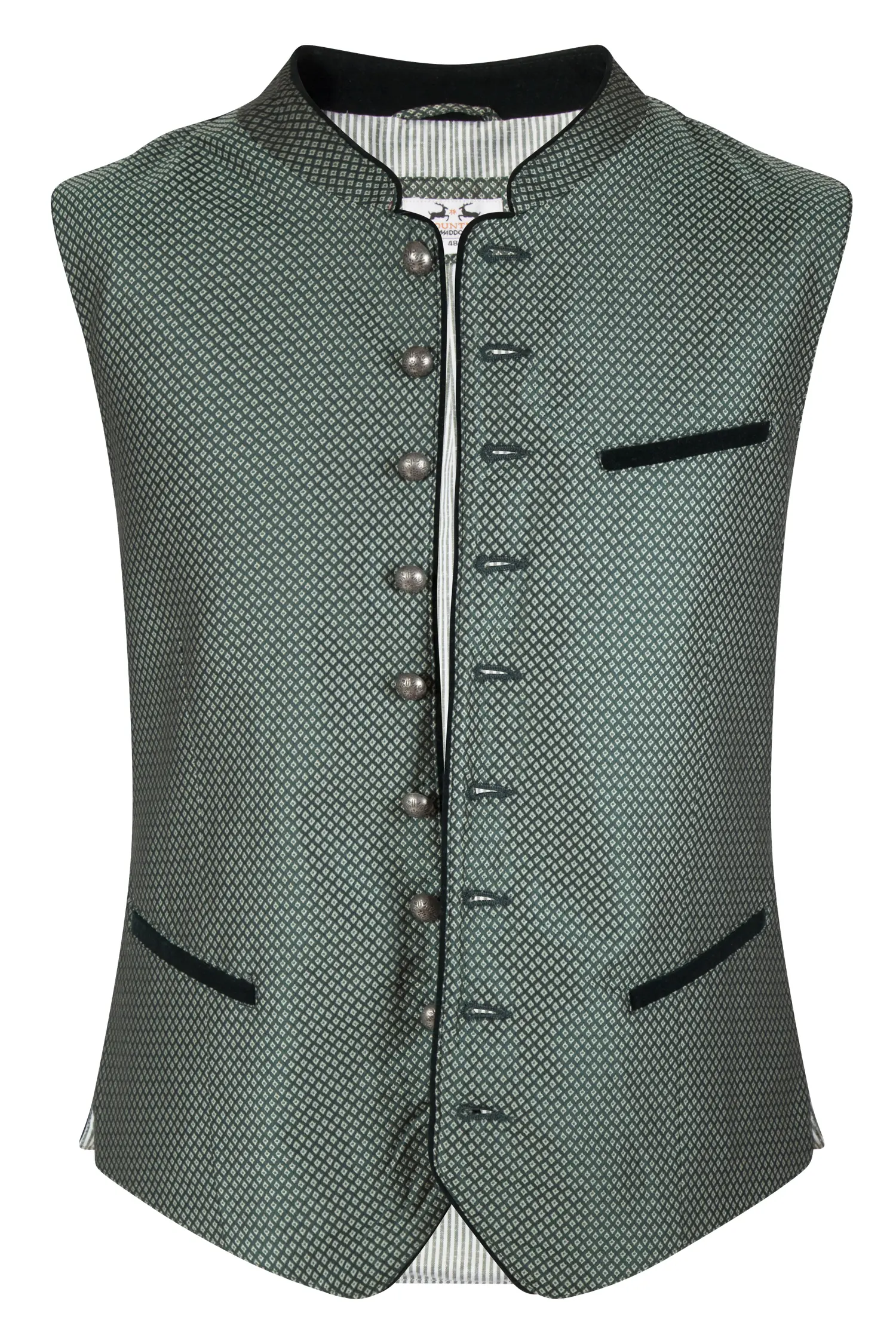 Trachtenweste in dunkelgrün mit Samtkragen