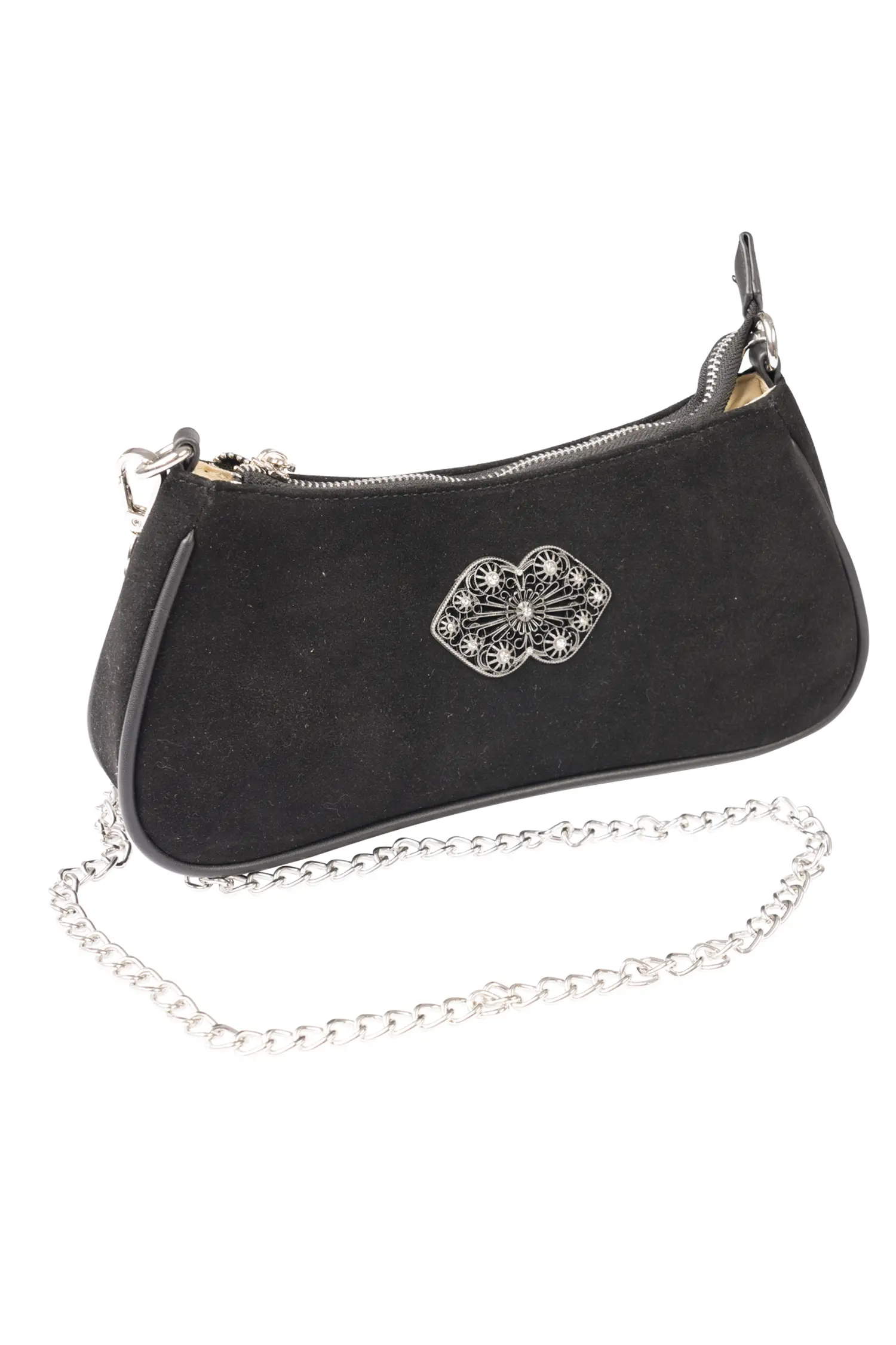 Trachtentasche schwarz mit Strass und Wechselriemen
