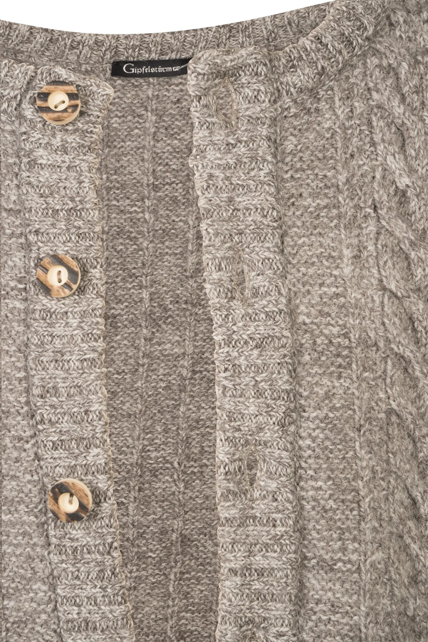 1220-1051-gr7-24-04-1104639 Trachten Strickjacke in Grau Detail Knopfleiste
