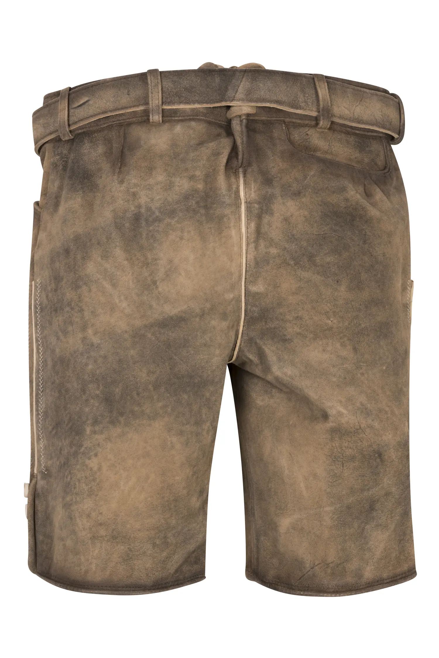 Lederhose Kiefer in Braun Rückansicht