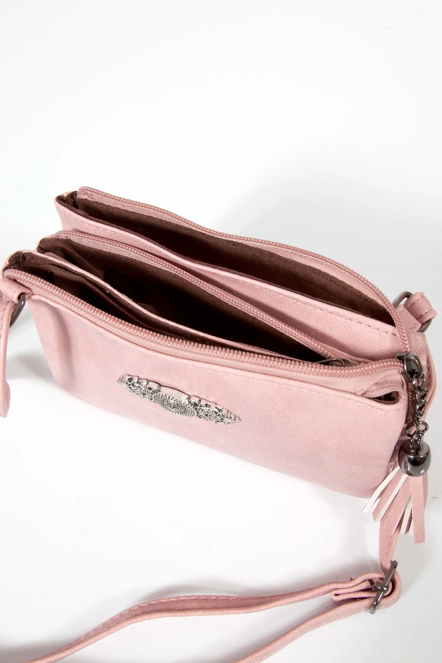 Kleine Trachtentasche in rosa zum umhängen innen