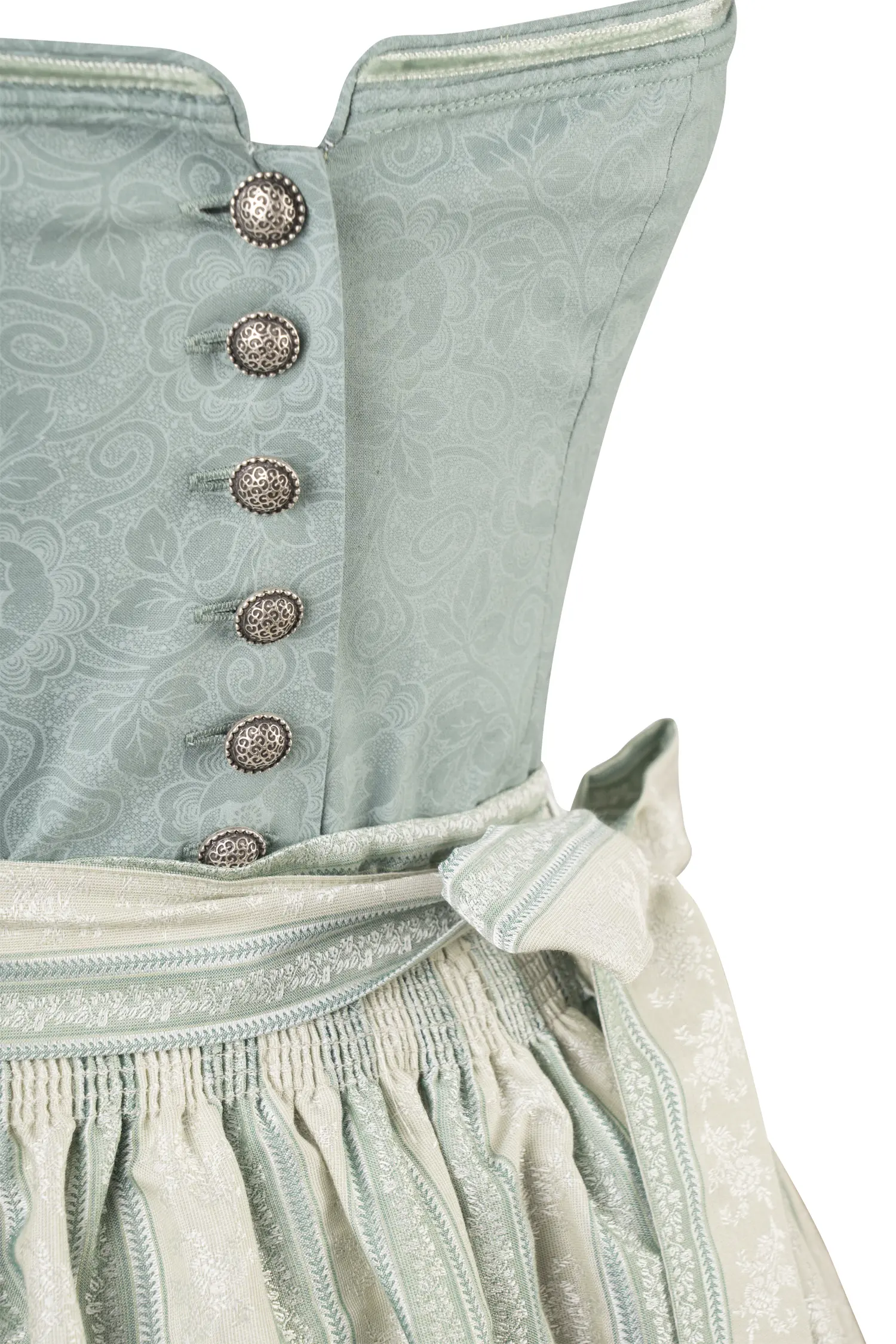 Limitiertes Dirndl Bernadette in mint Detail Mieder