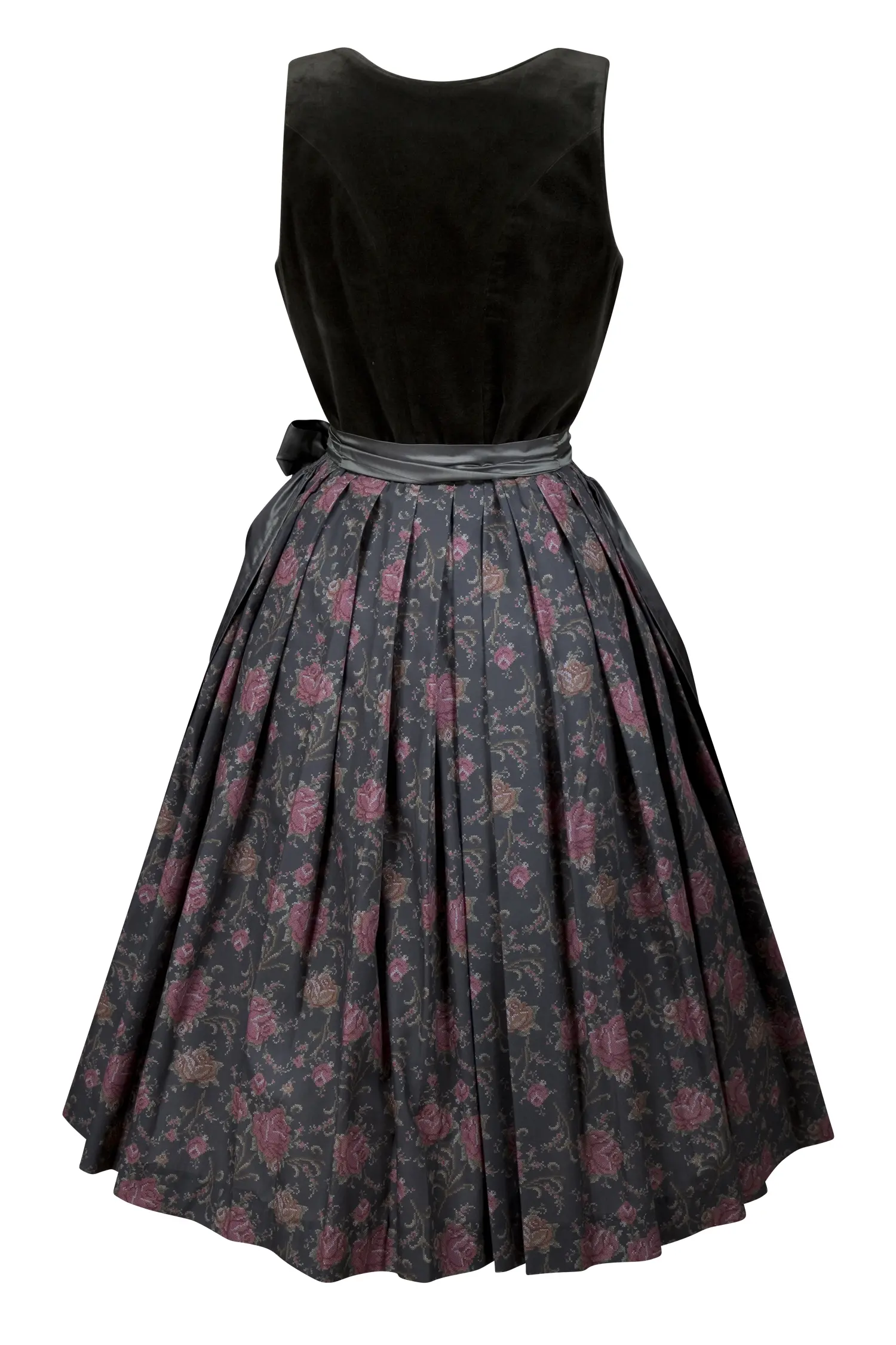 Dirndl Koflersee in oliv mit Samtmieder - Rückansicht