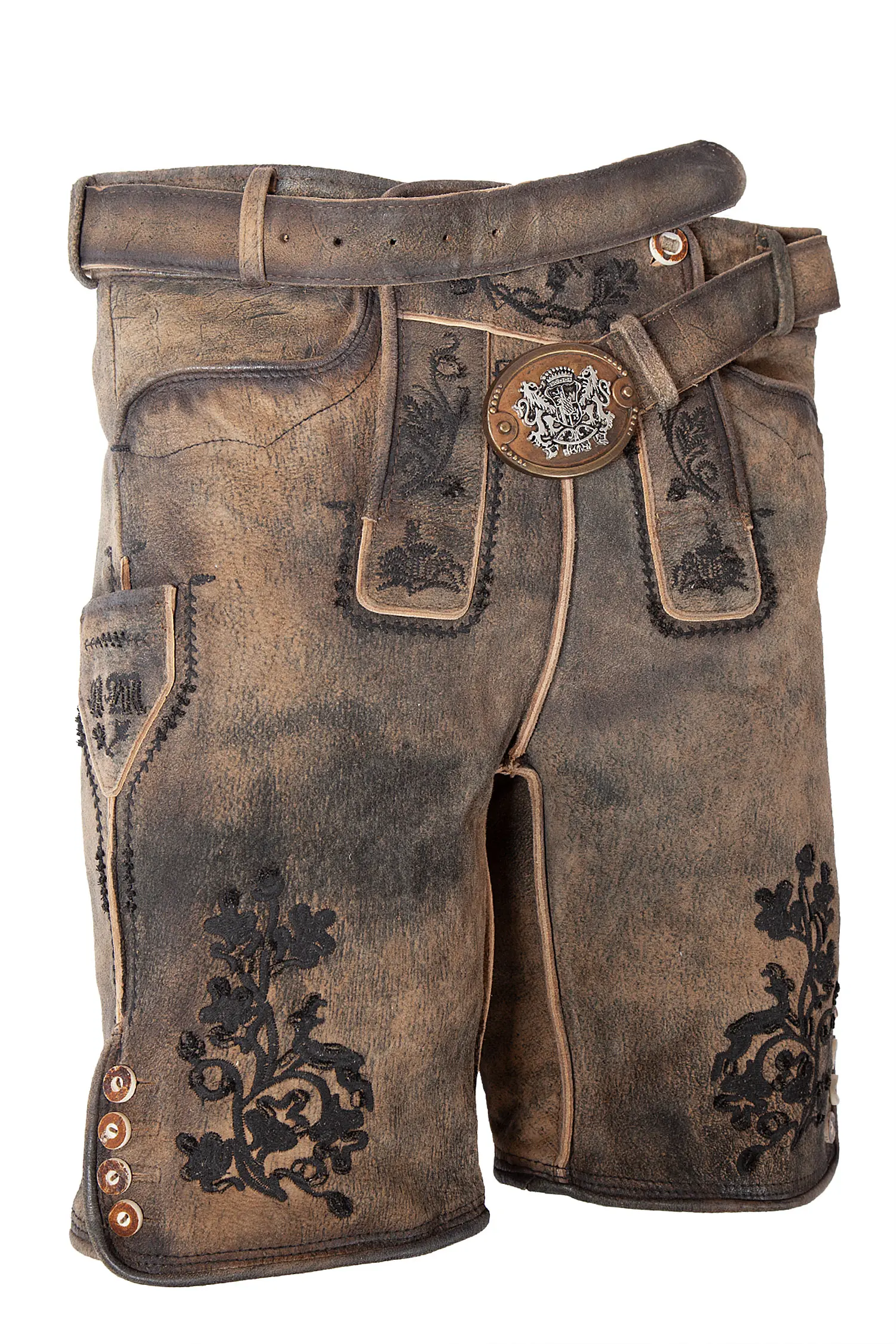 1603-1010-3SW-23-03e-5228a Kurze Lederhose Hartl in mittelbraun von Stockerpoint