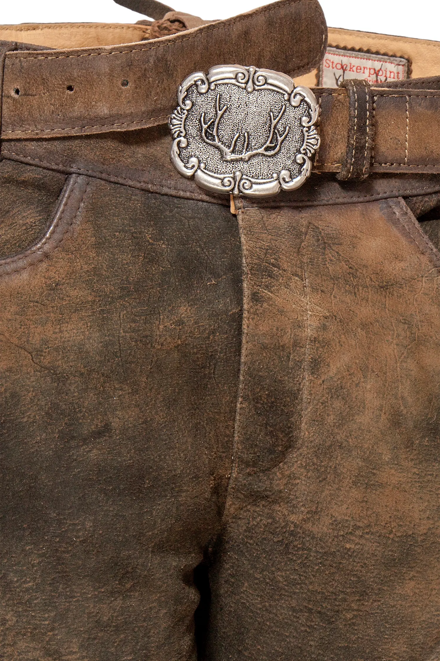 Kurze Lederhose Tracht Corbi in bison Latz