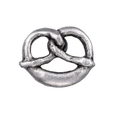 Gaudiknopf Brezen Pin in Silber