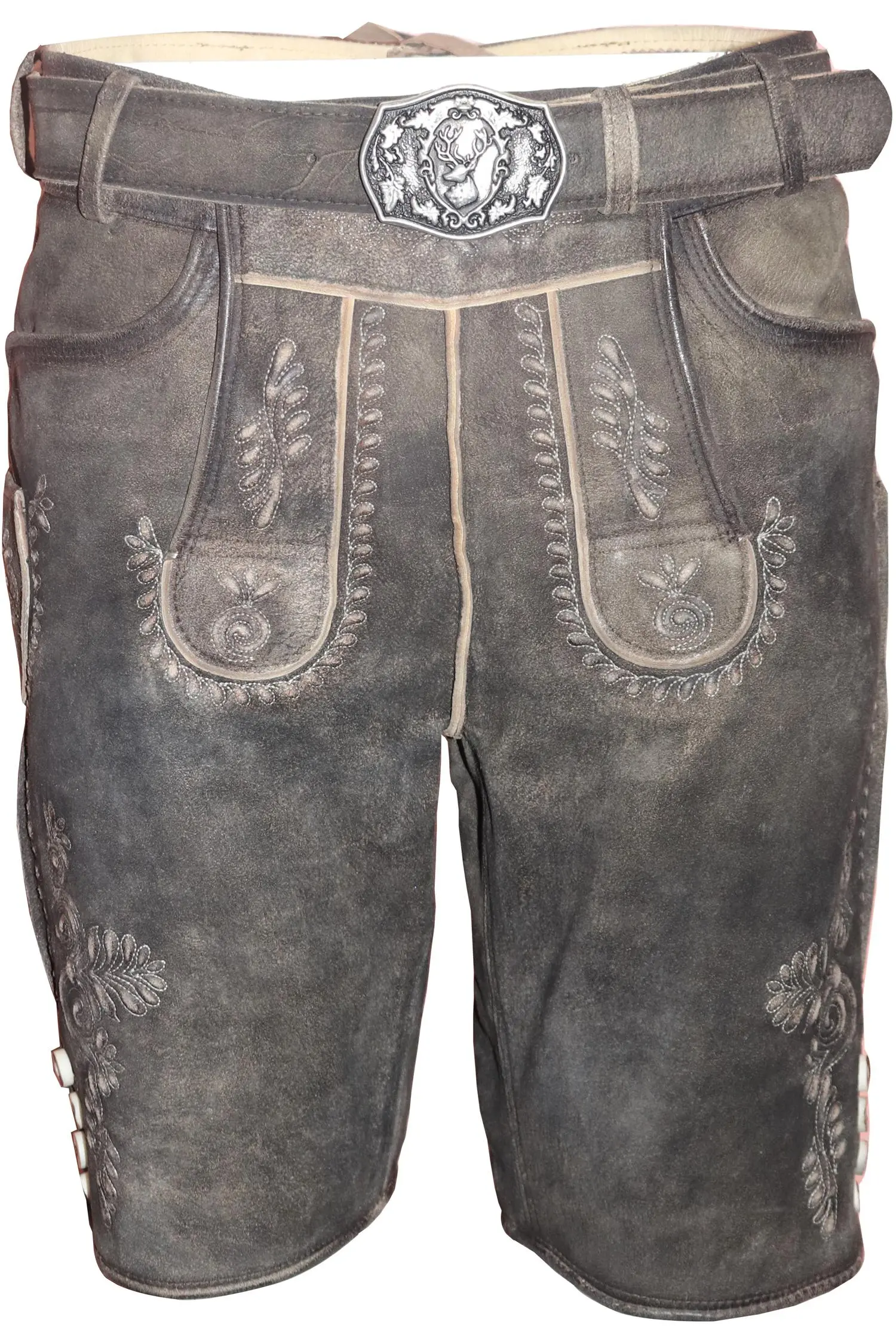 Lederhose Weimar in Grau von Gamsbock