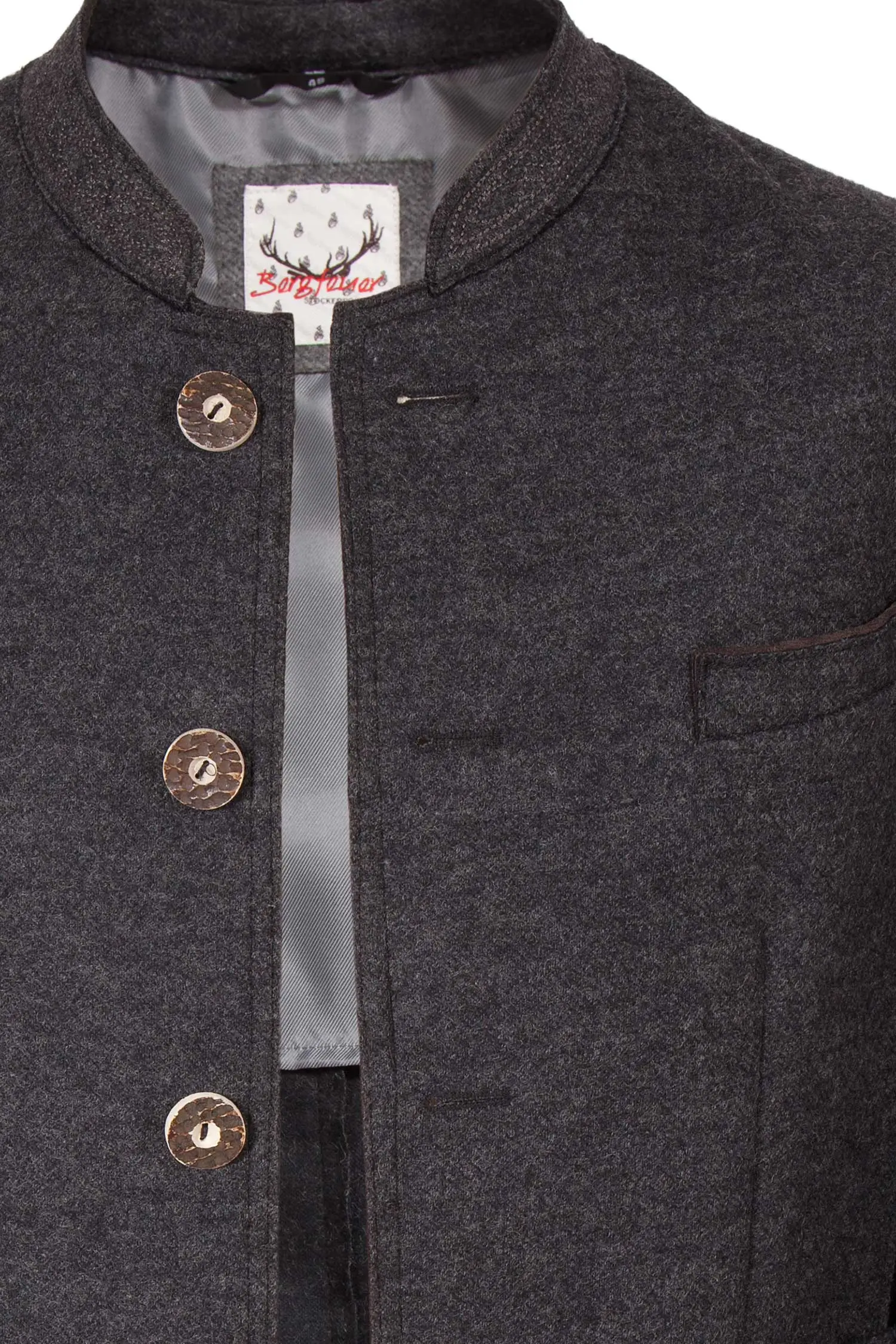 Trachten Janker Wolfgang in anthrazit Detail