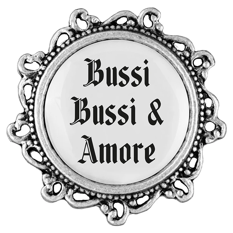 Gaudiknopf Bussi Bussi Amore mit Schnörkeleien
