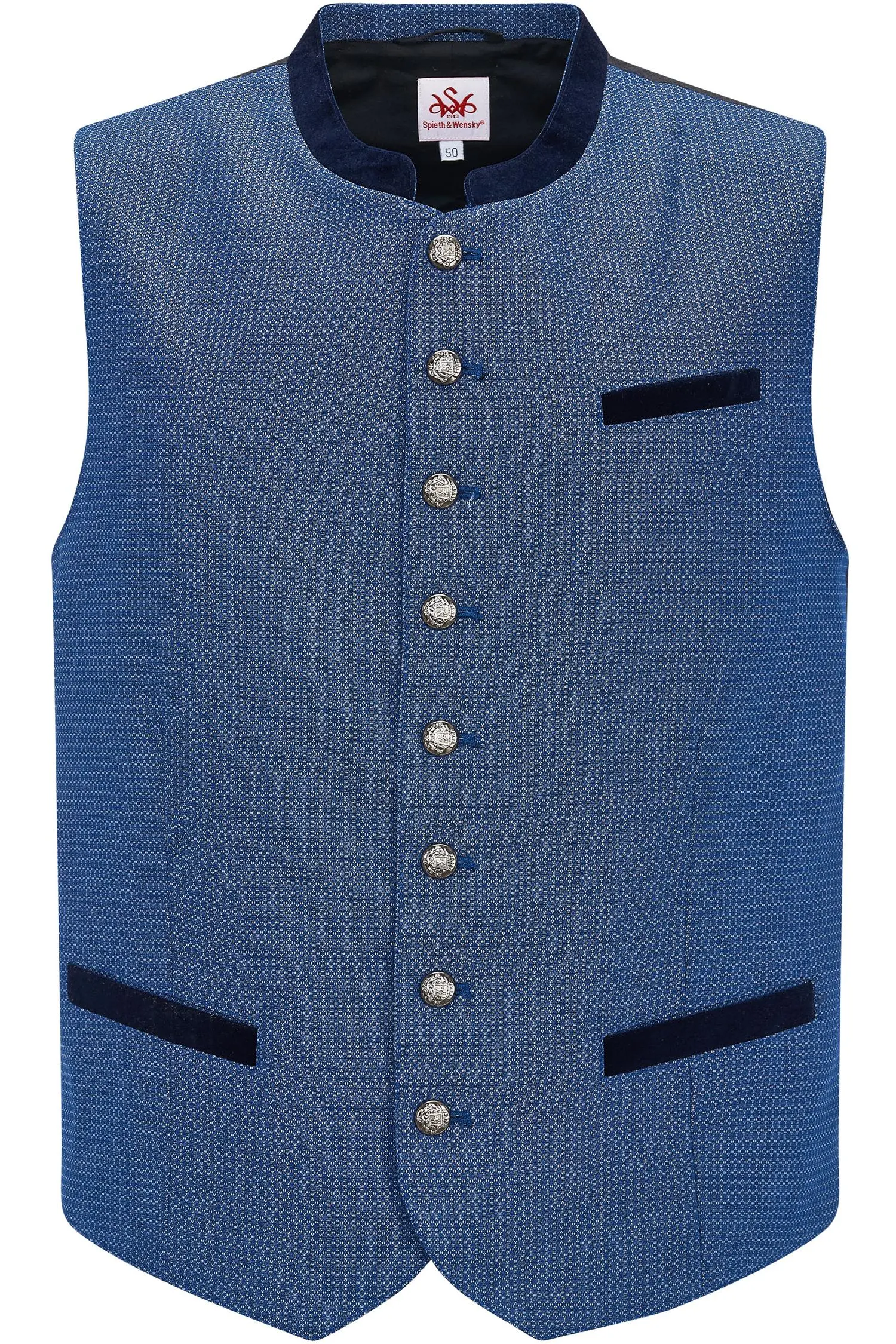 Trachtenweste Francesco in blau von Spieth&Wensky Herrenweste Francesco in Blau von Spieth & Wensky