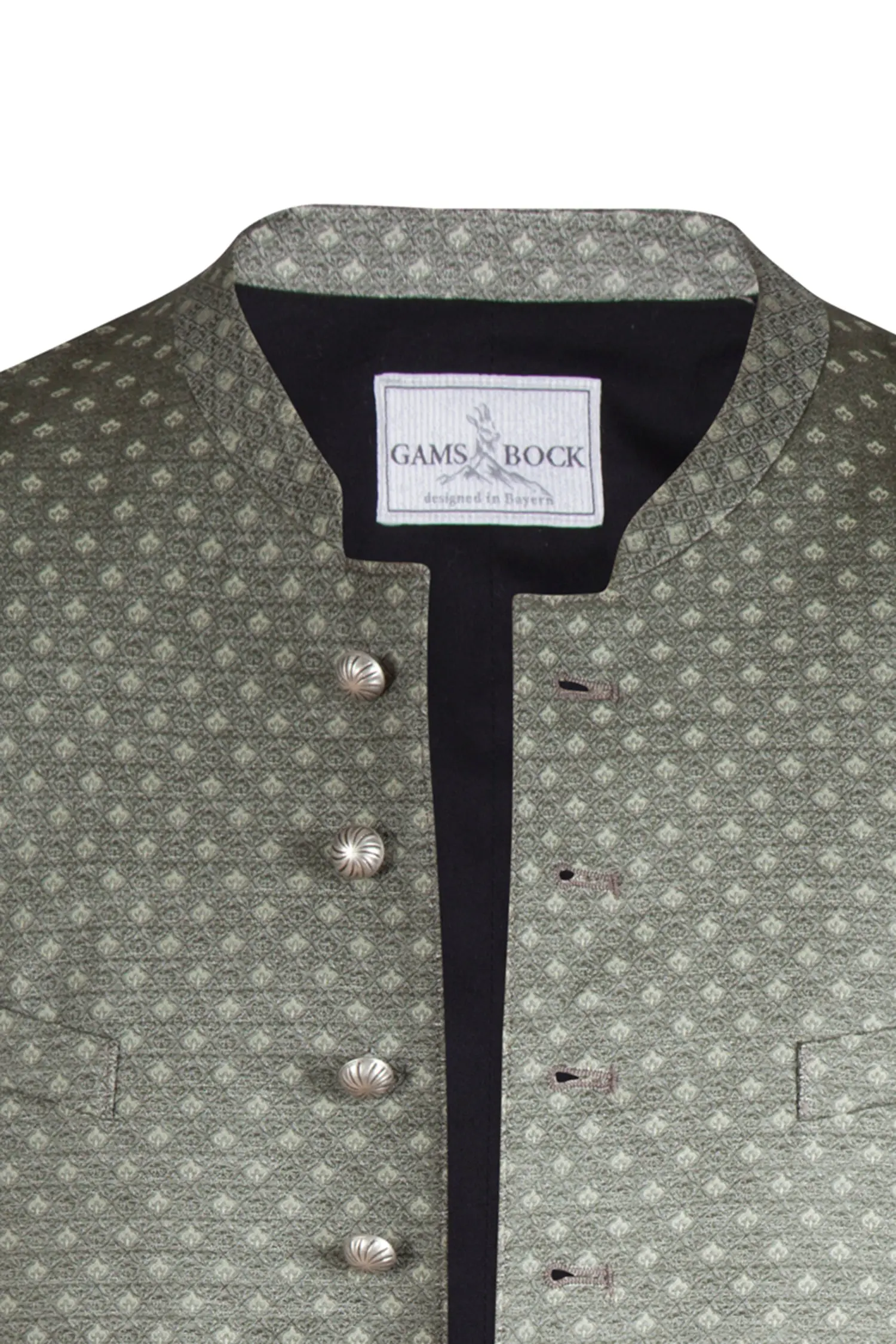 Trachtenweste Ansbach in lindgrün - Detail Knöpfe