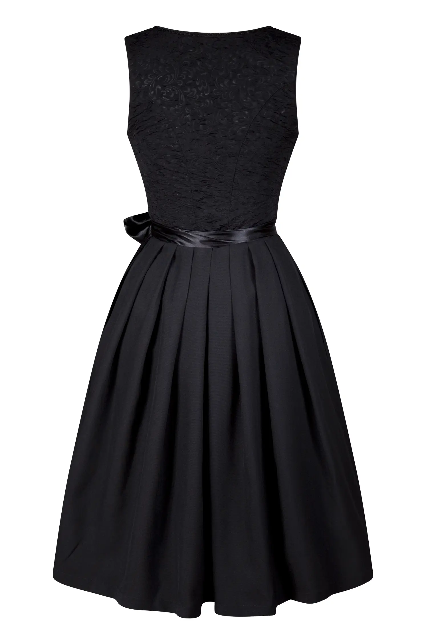 3097-1808-sw5-23-11-290019 Stretchdirndl in schwarz mit Netzschürze - Rückansicht