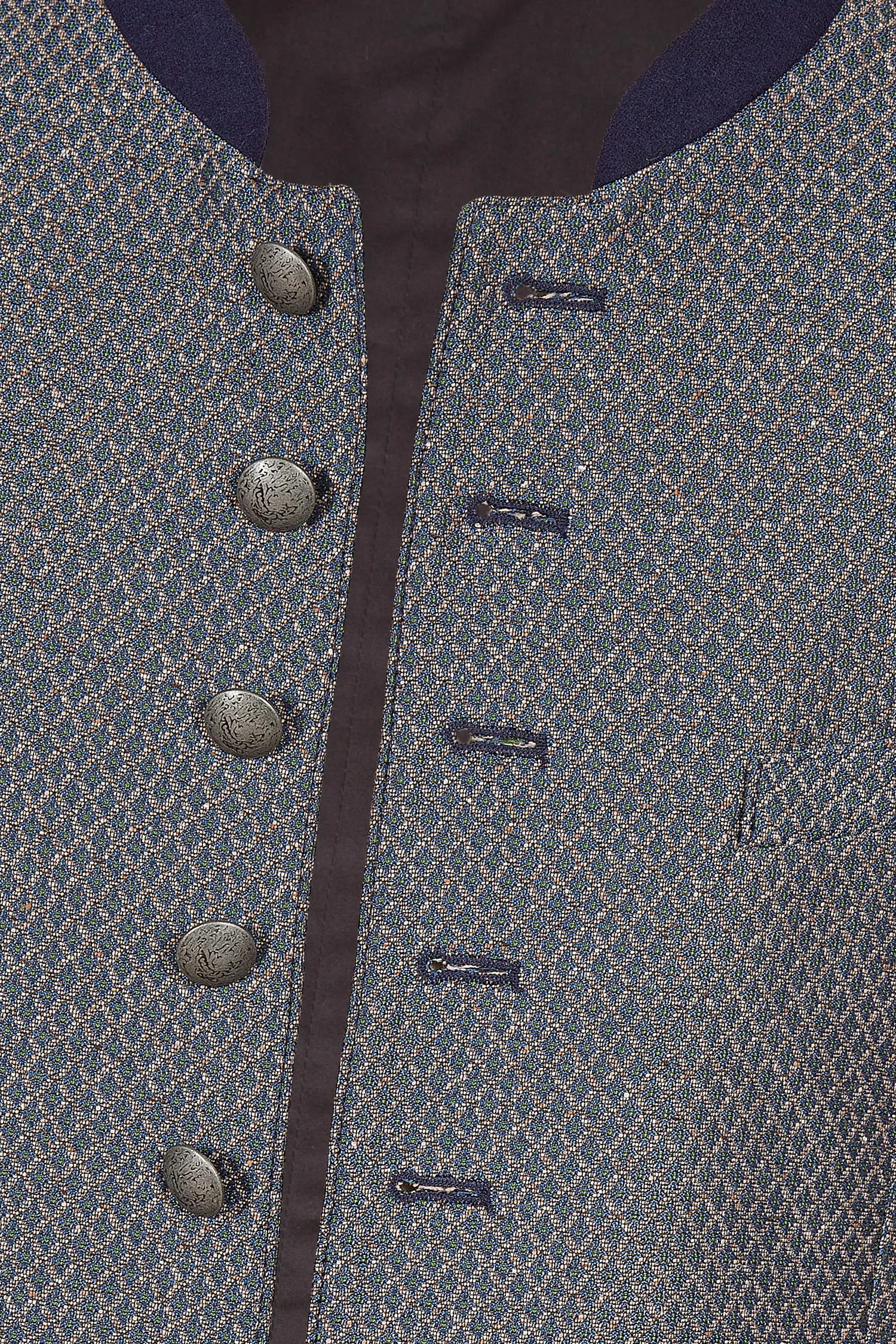 Herren Trachtenweste Ansbach in dunkelblauen Rautenmuster details