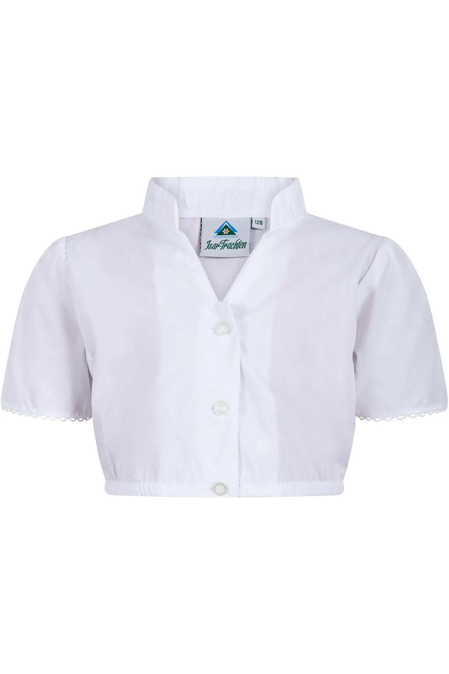 Isar Trachten Kinder Stehkragenbluse in Weiß