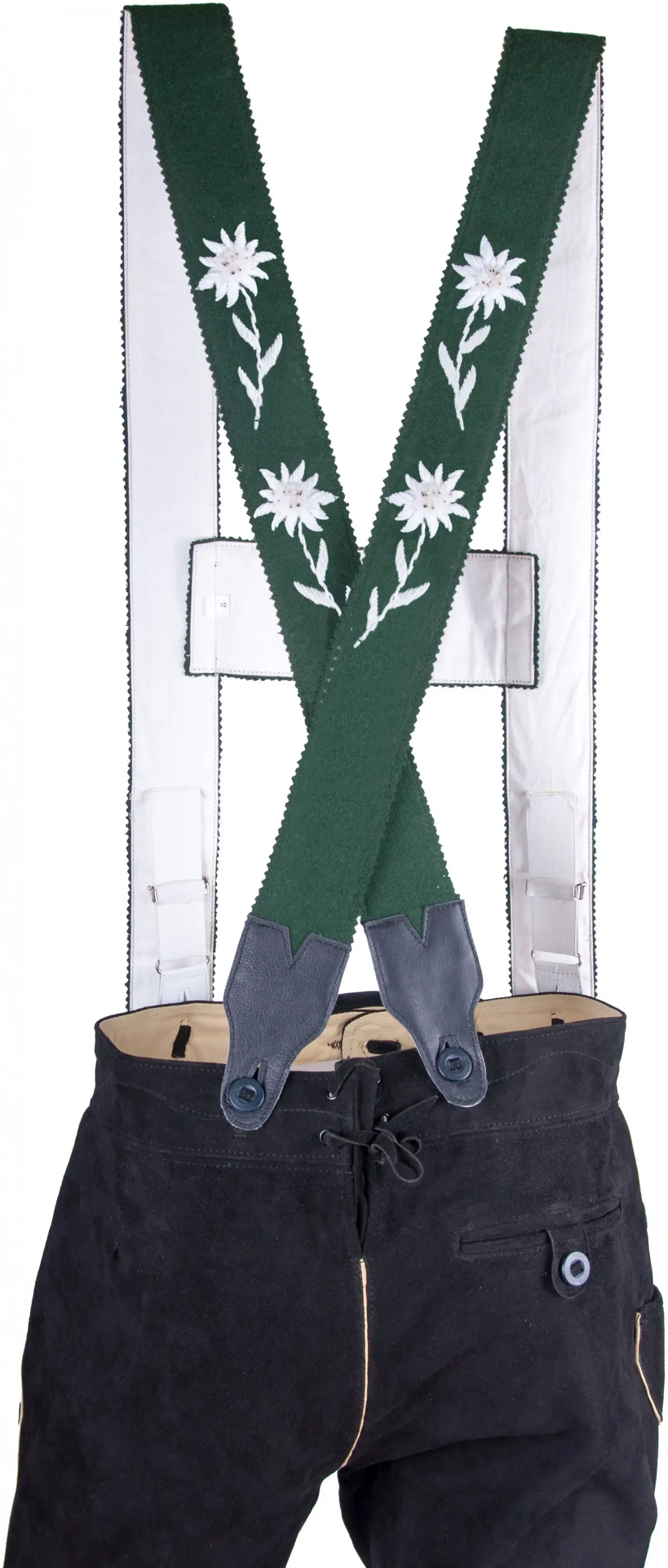 Hosenträger mit Edelweißmotiv