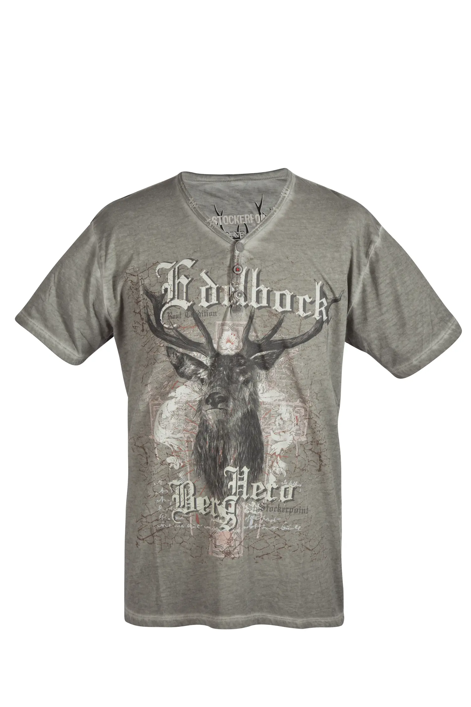 1560-1132-GR5-23-05-d6999 Herren Trachten T-Shirt Berghero in steingrau