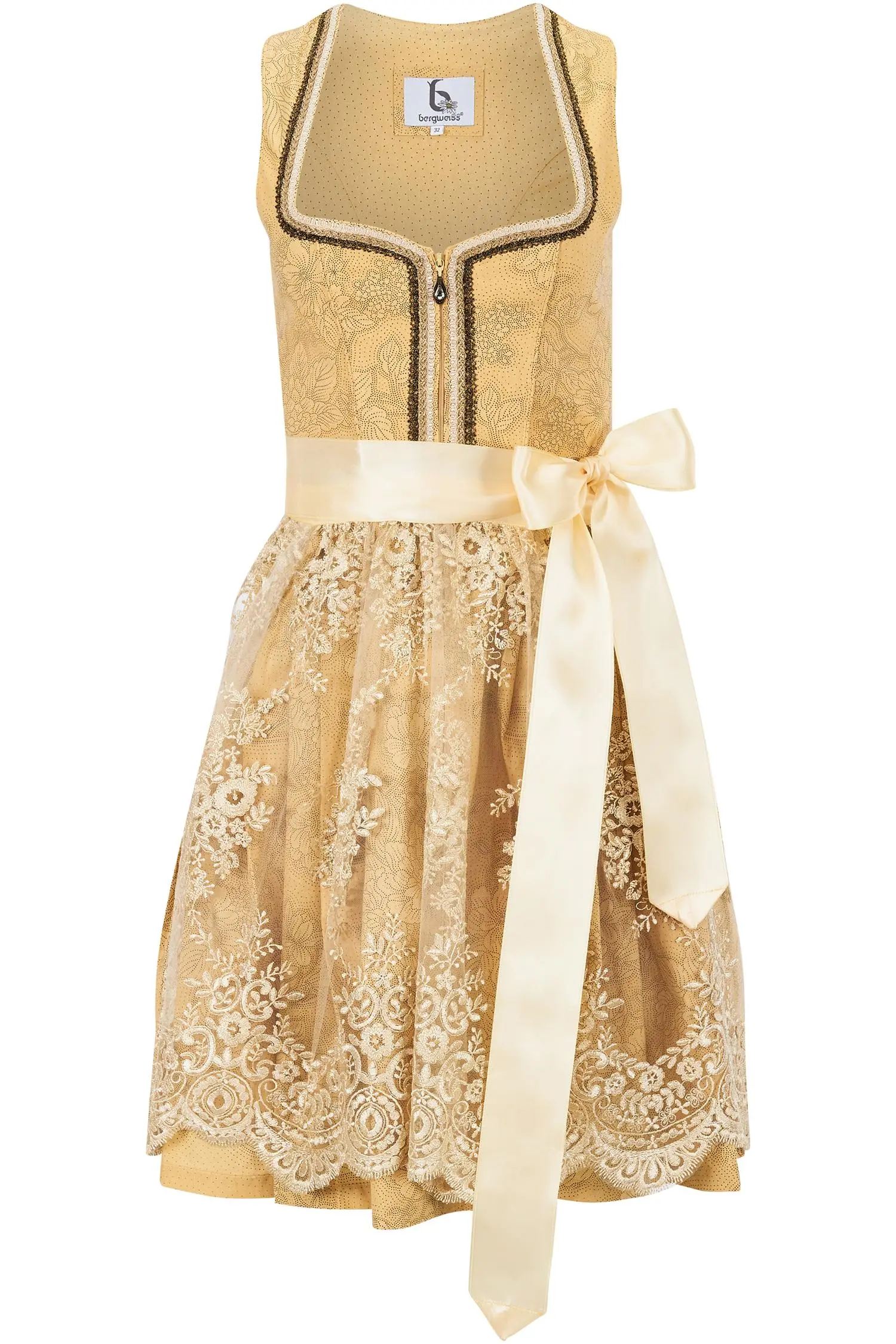 Bergweiss Dirndl in Gelb