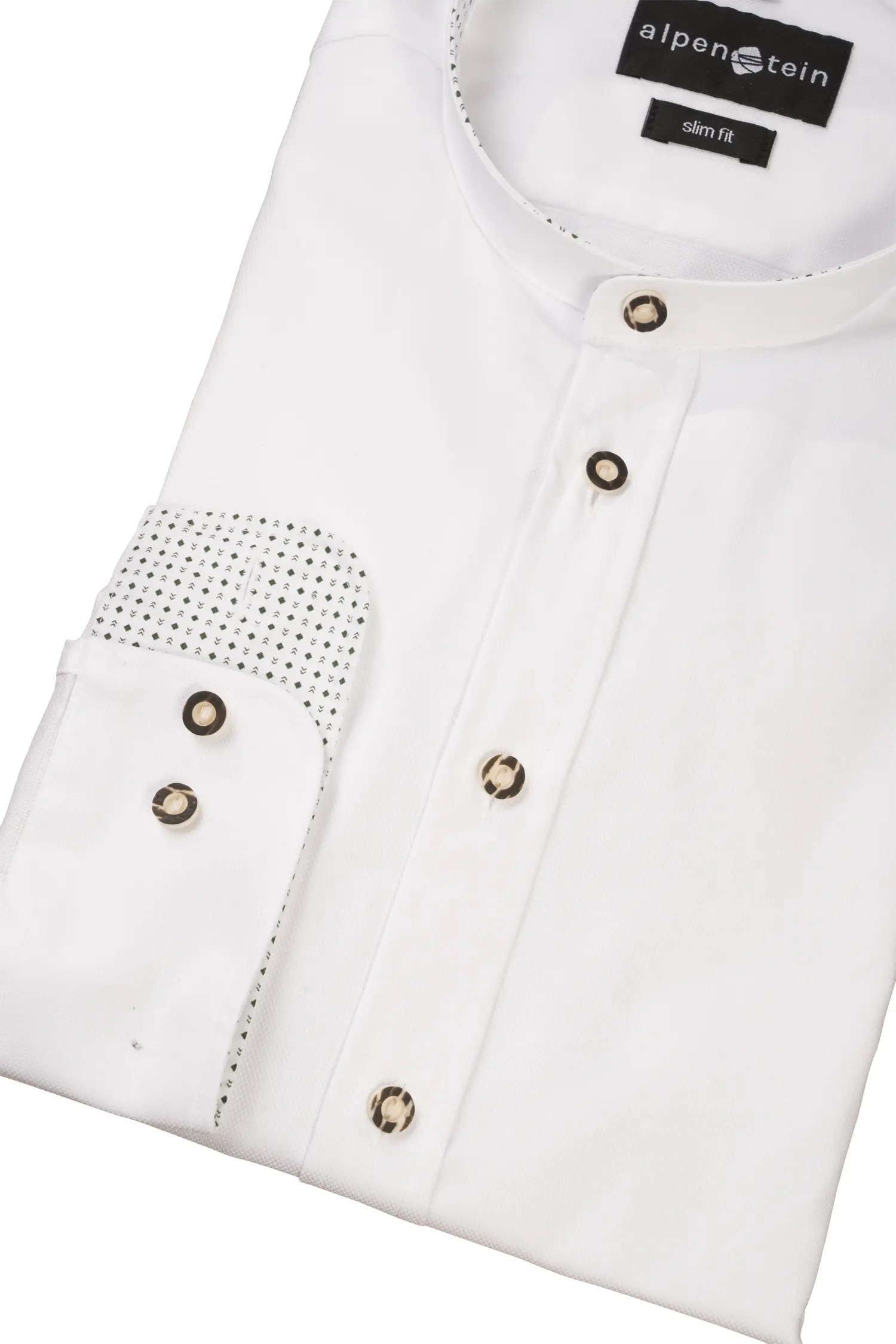 1504-0016-gn5-23-08-1801975 Trachtenhemd Müller mit grünen Akzenten - Detail Ärmel