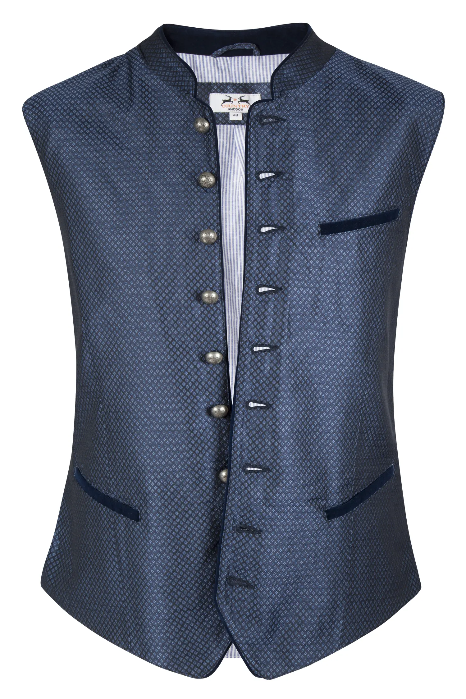 Trachtenweste in blau mit Samtkragen