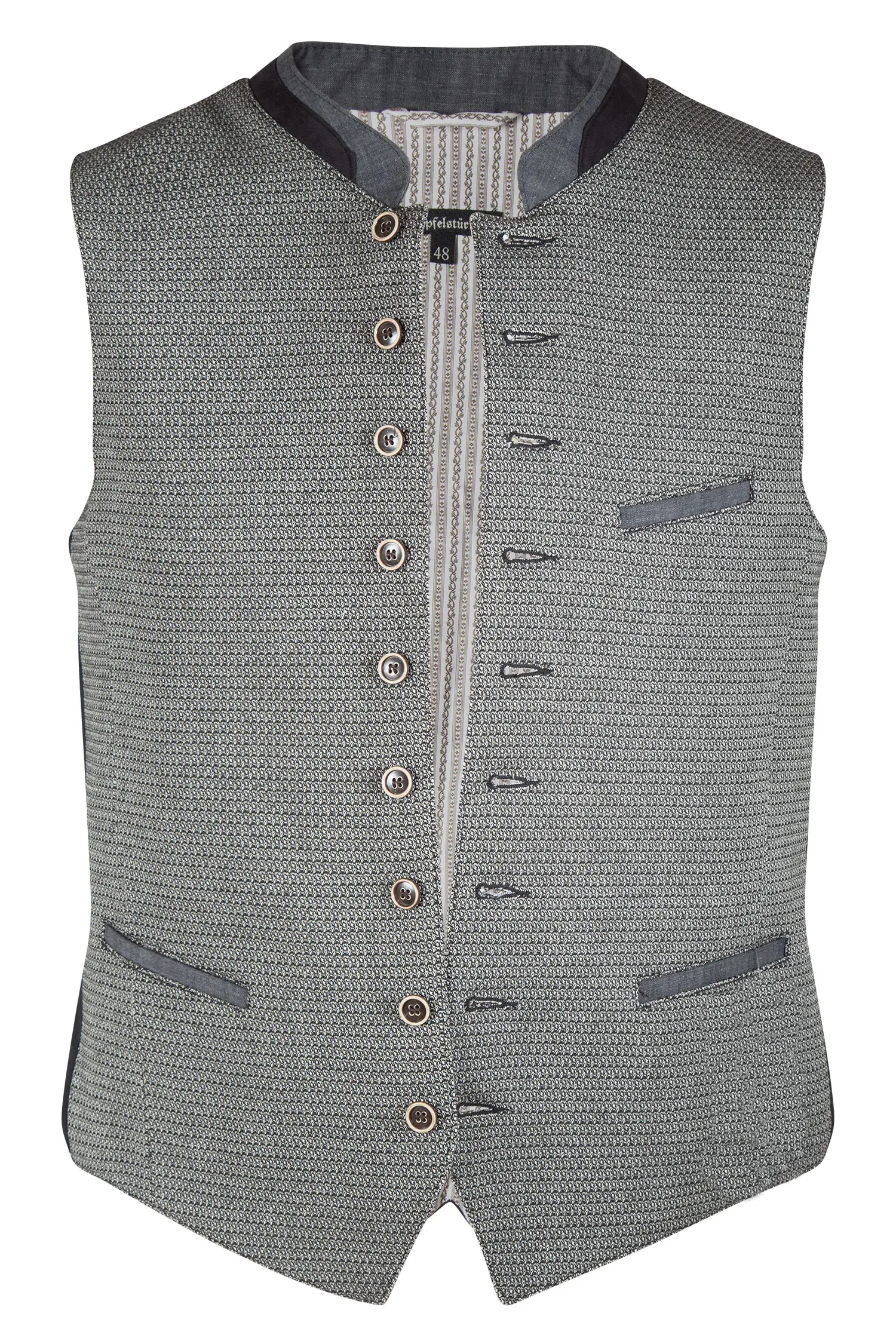 Trachtenweste in schwarz / weiß / anthrazit von Gipfelstürmer