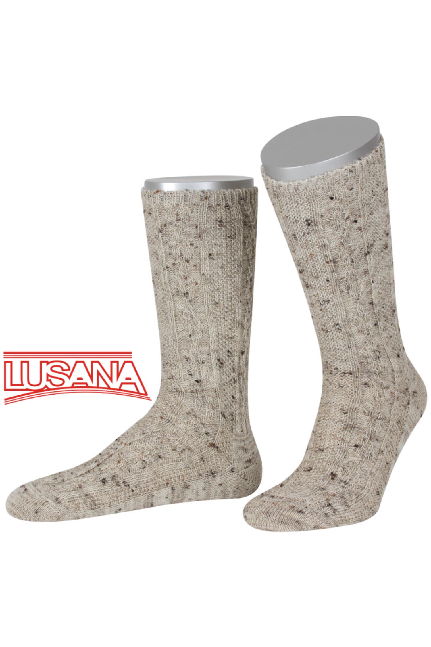 Lusana Trachtensocken in Beige