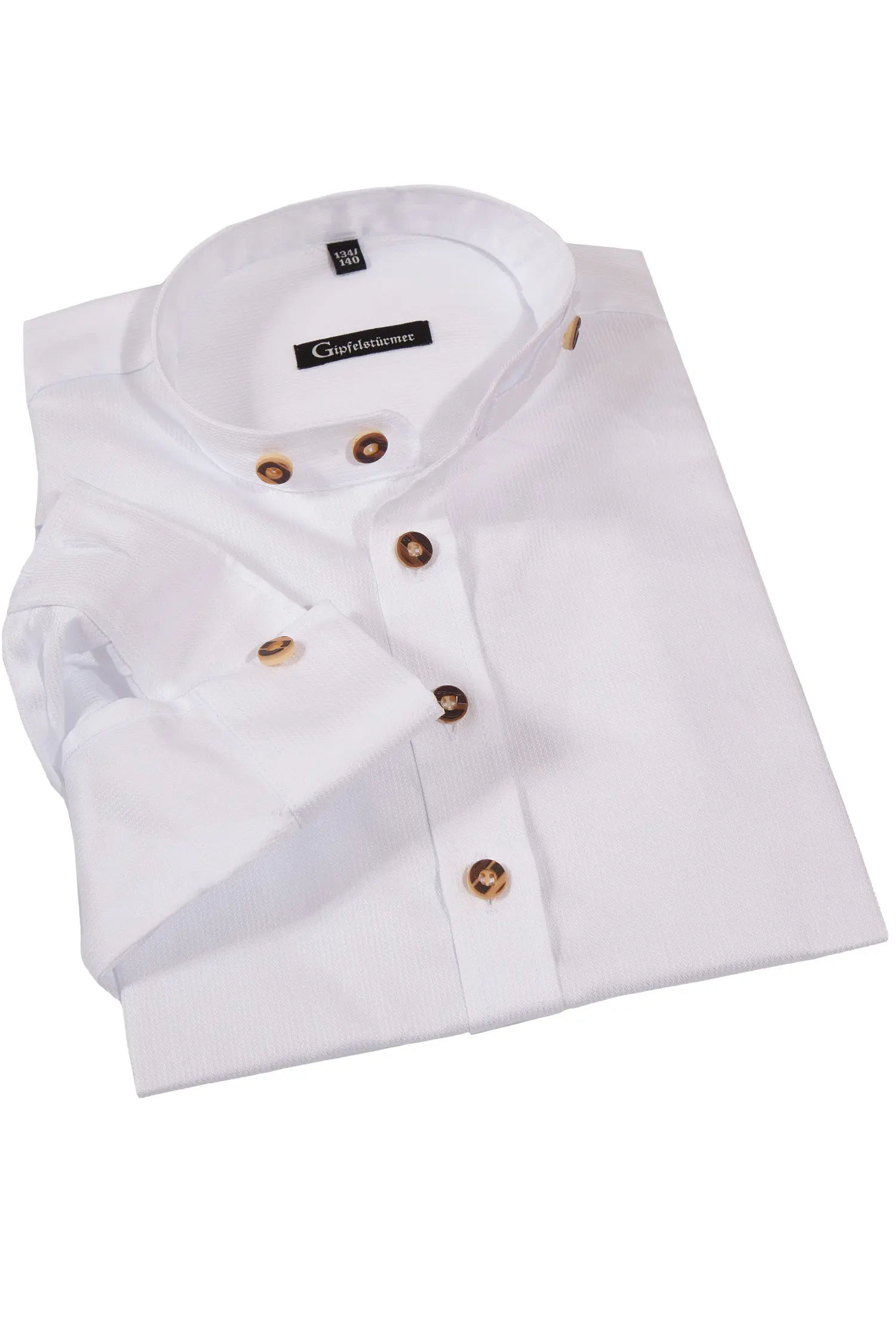 Kinder Trachtenhemd weiß Stehkragen Struktur 