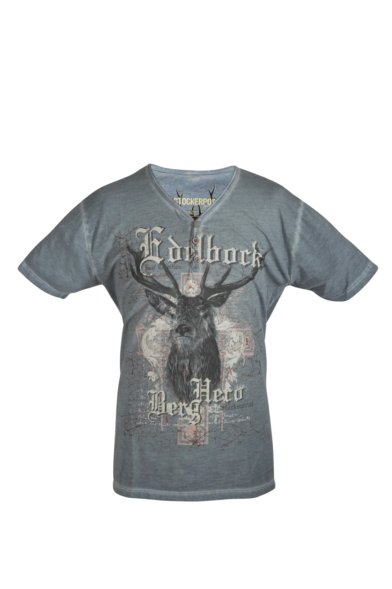 1560-1132-BL5-23-05-d6995 Herren Trachten T-Shirt Berghero in blau