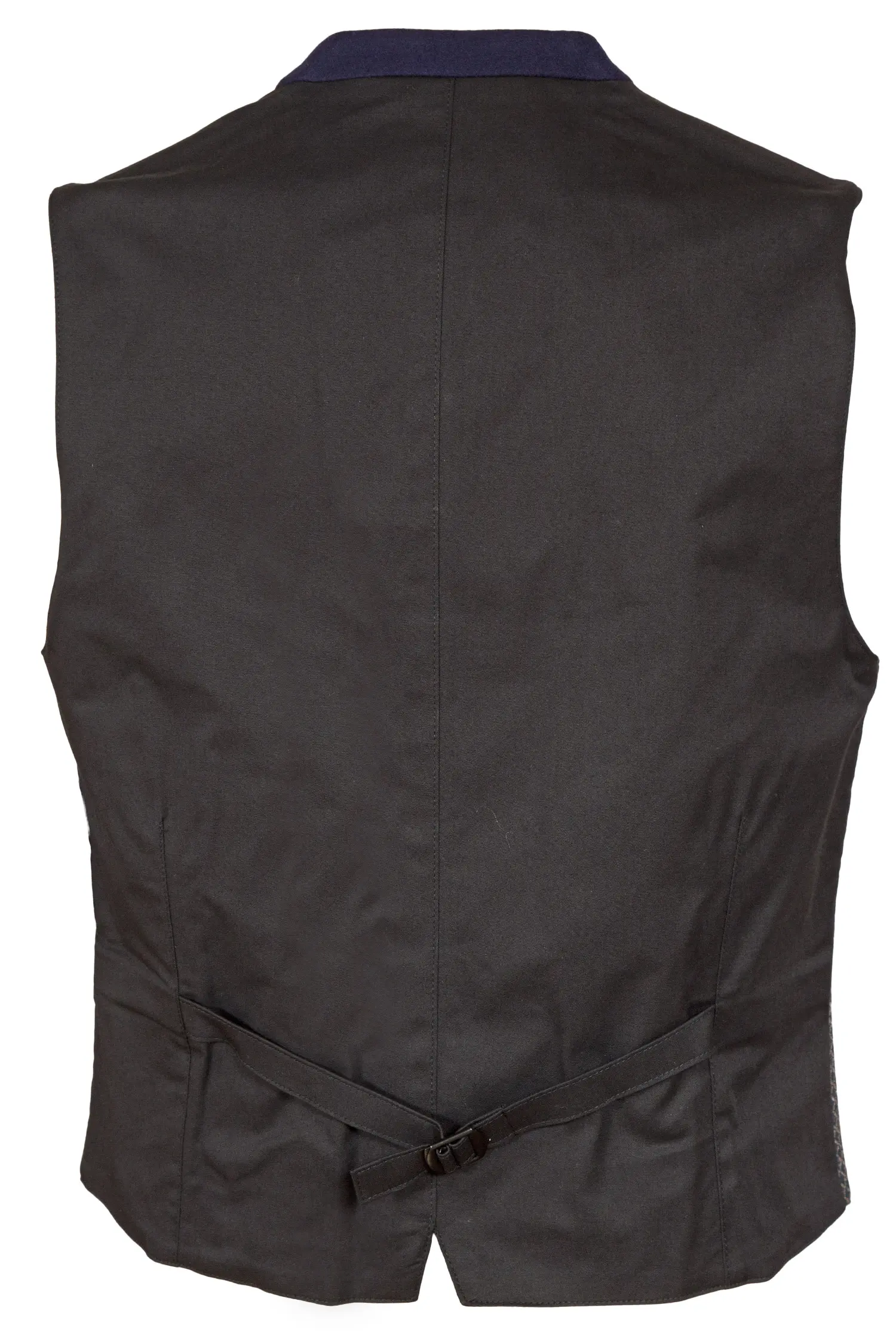 Herren Trachtenweste Ansbach in dunkelblauen Rautenmuster hinten