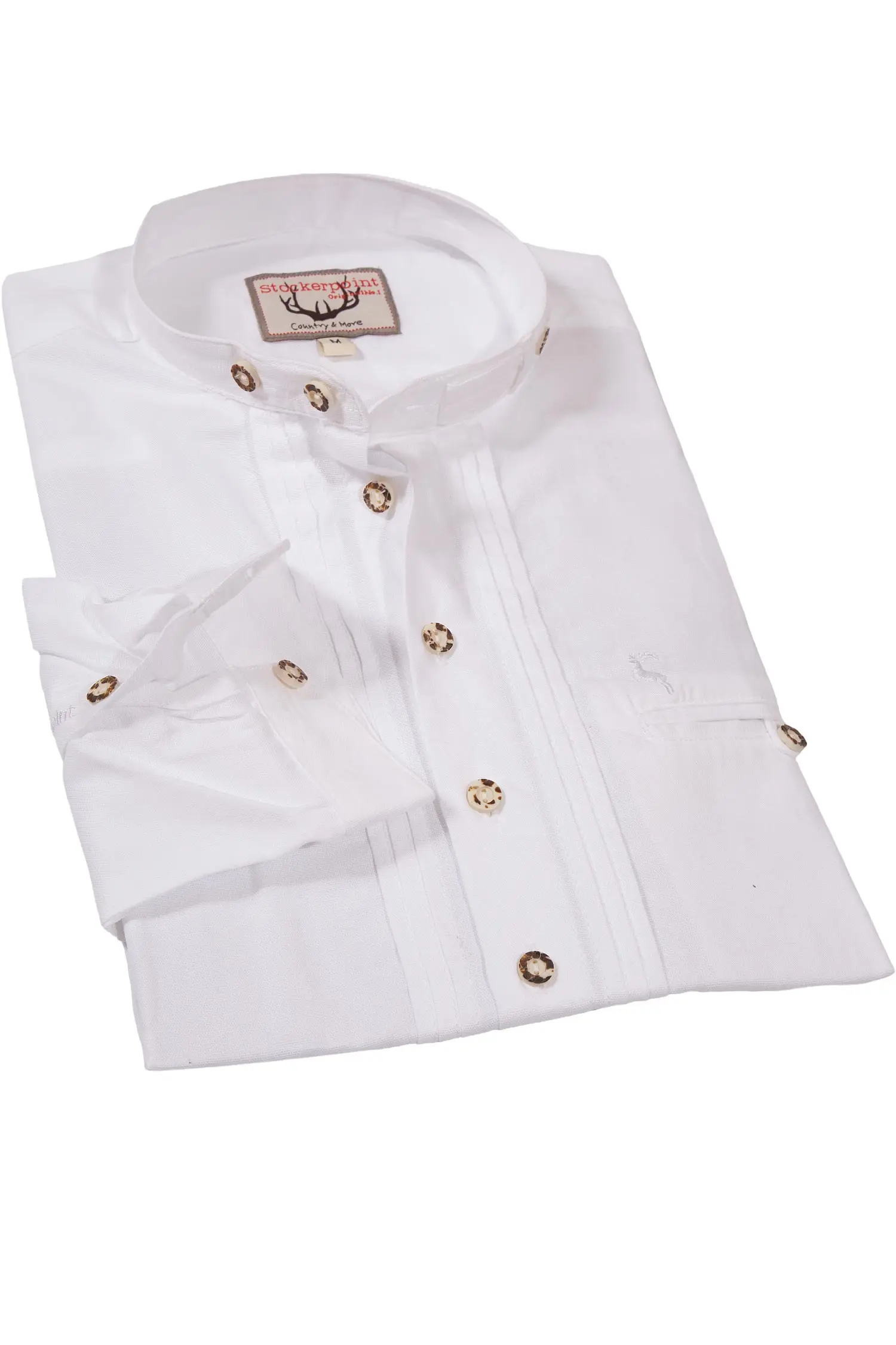 Trachtenhemd aus Leinen in weiß als Schlupfhemd