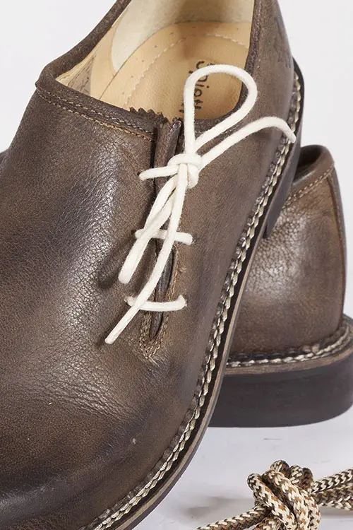 Herren Trachtenschuhe Jäger in dunkelbraun mit glatter Sohle Detail 